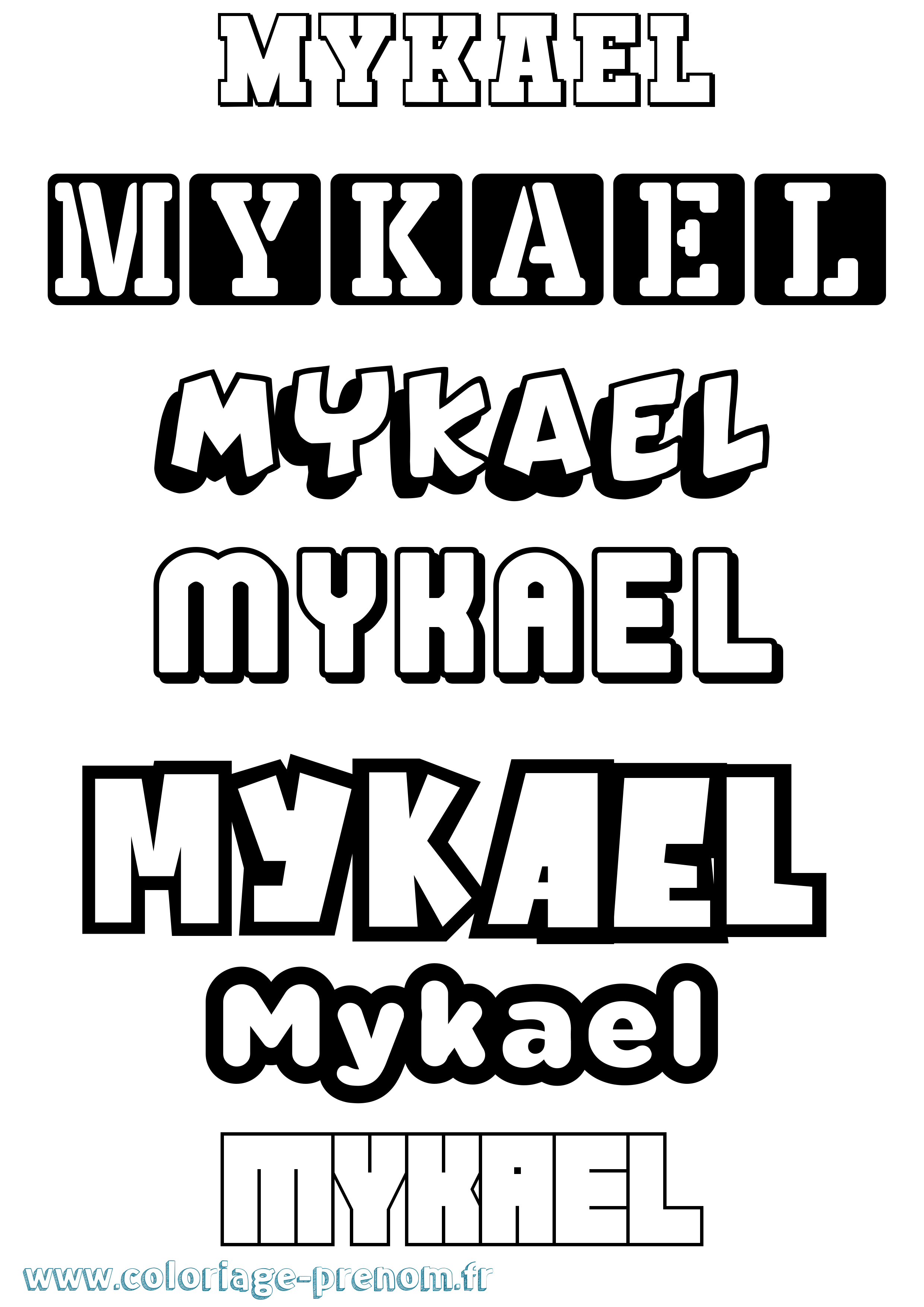 Coloriage Mykael Simple Coloriage prénom Mykael Simple