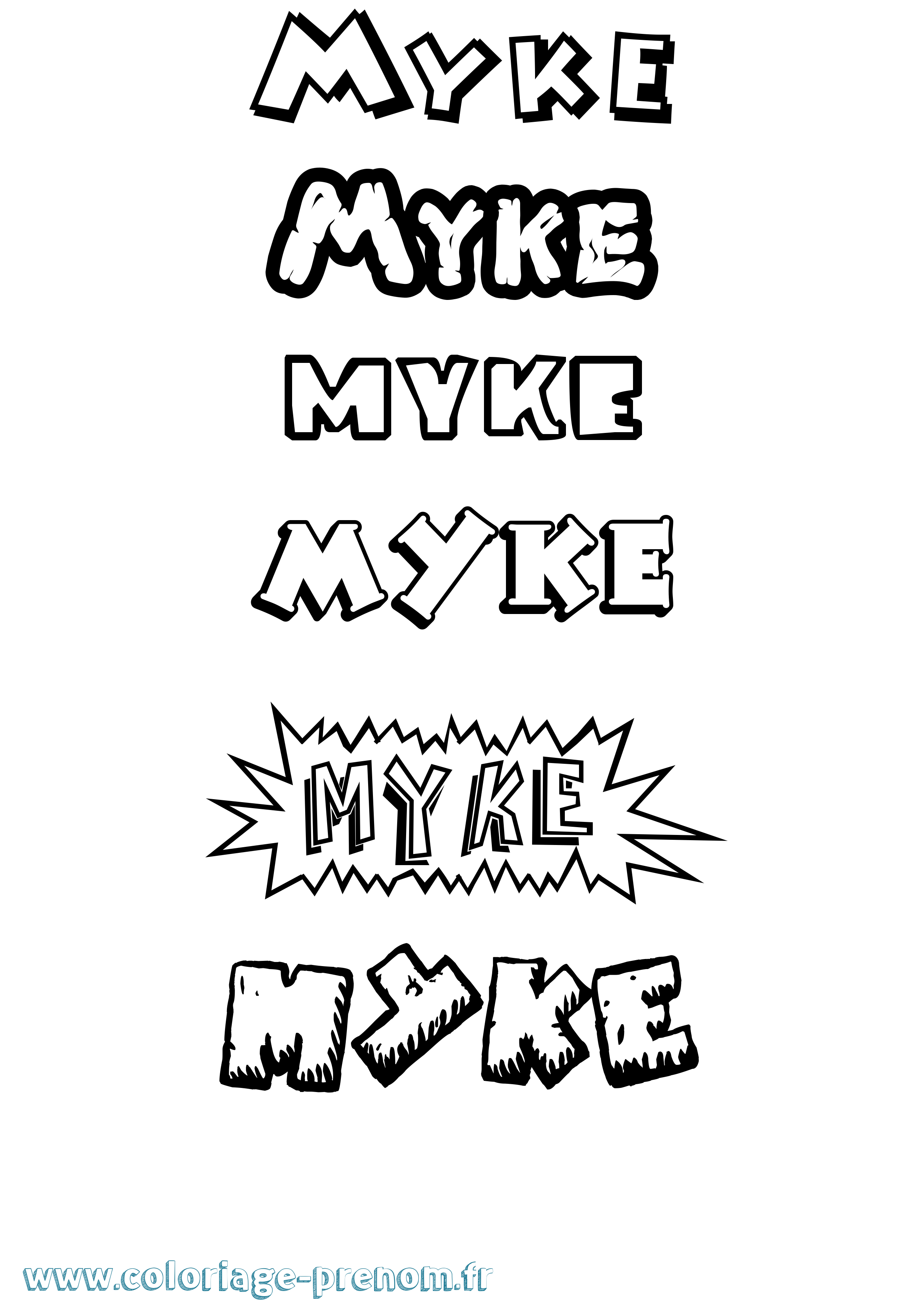 Coloriage Myke Dessin Animé Coloriage prénom Myke Dessin Animé