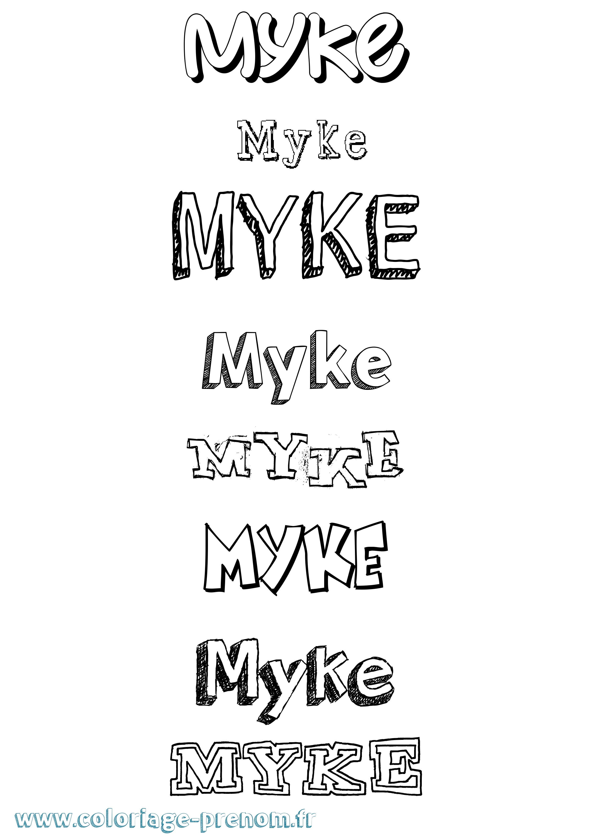 Coloriage Myke Dessiné Coloriage prénom Myke Dessiné