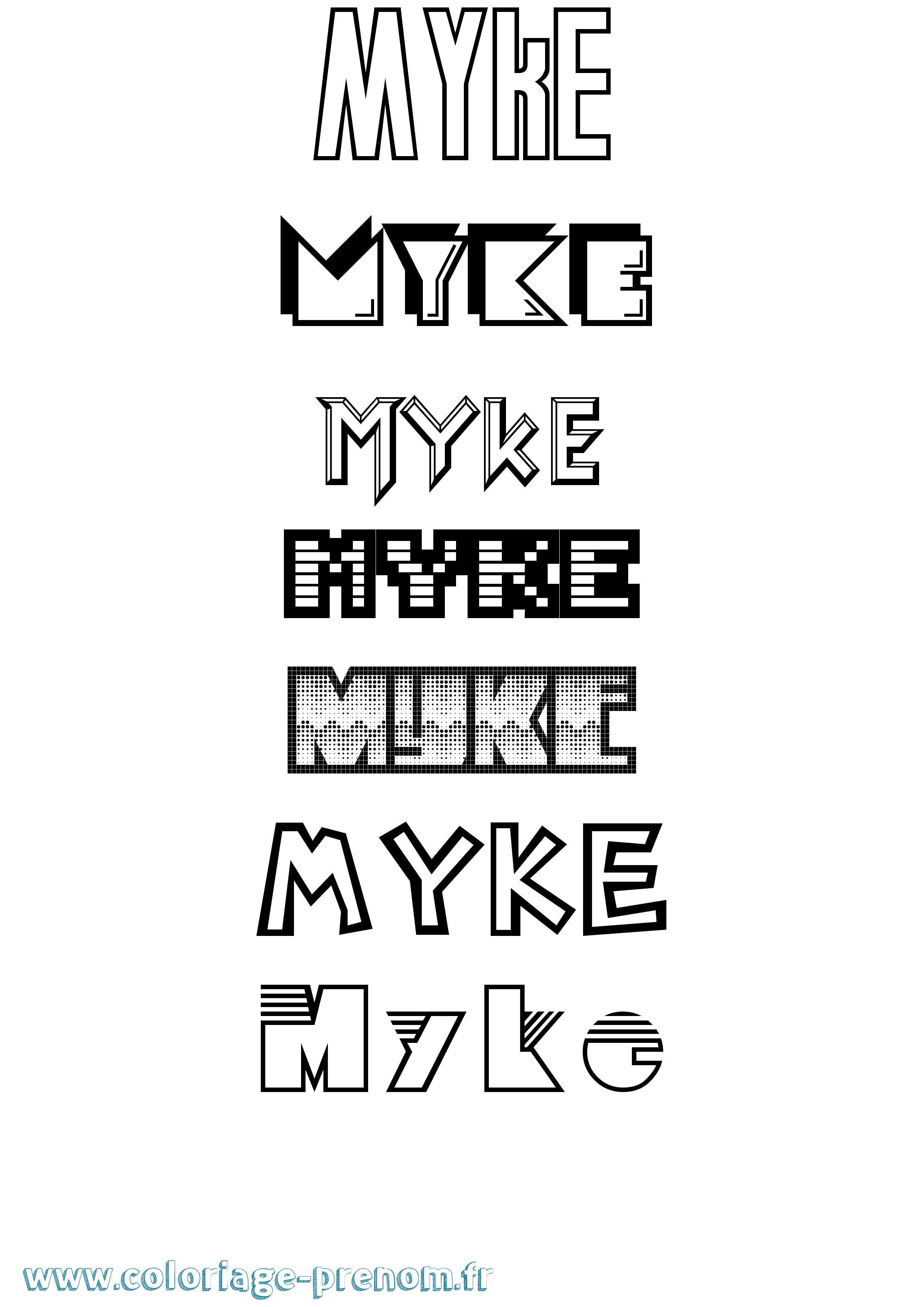 Coloriage Myke Jeux Vidéos Coloriage prénom Myke Jeux Vidéos