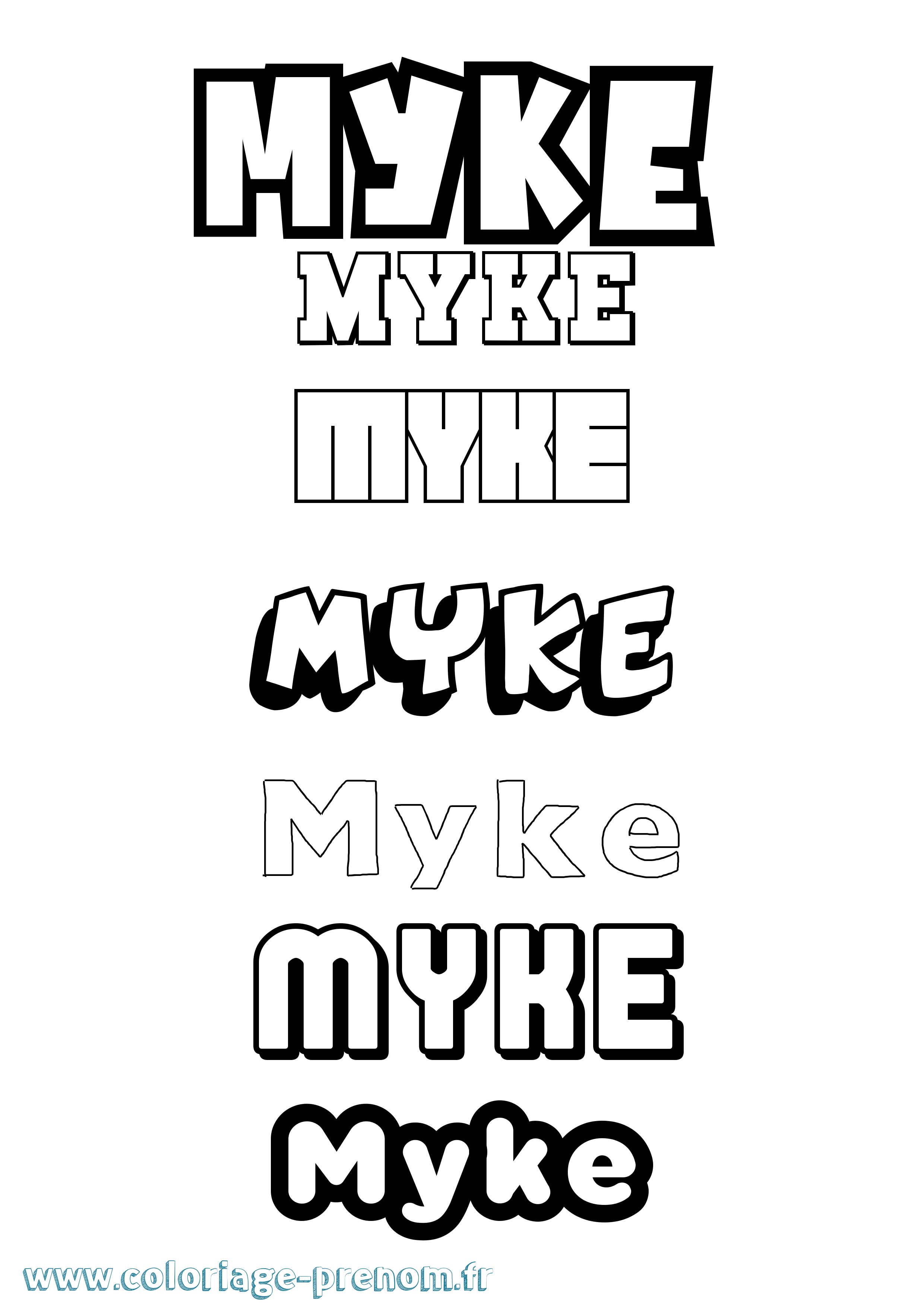 Coloriage Myke Simple Coloriage prénom Myke Simple