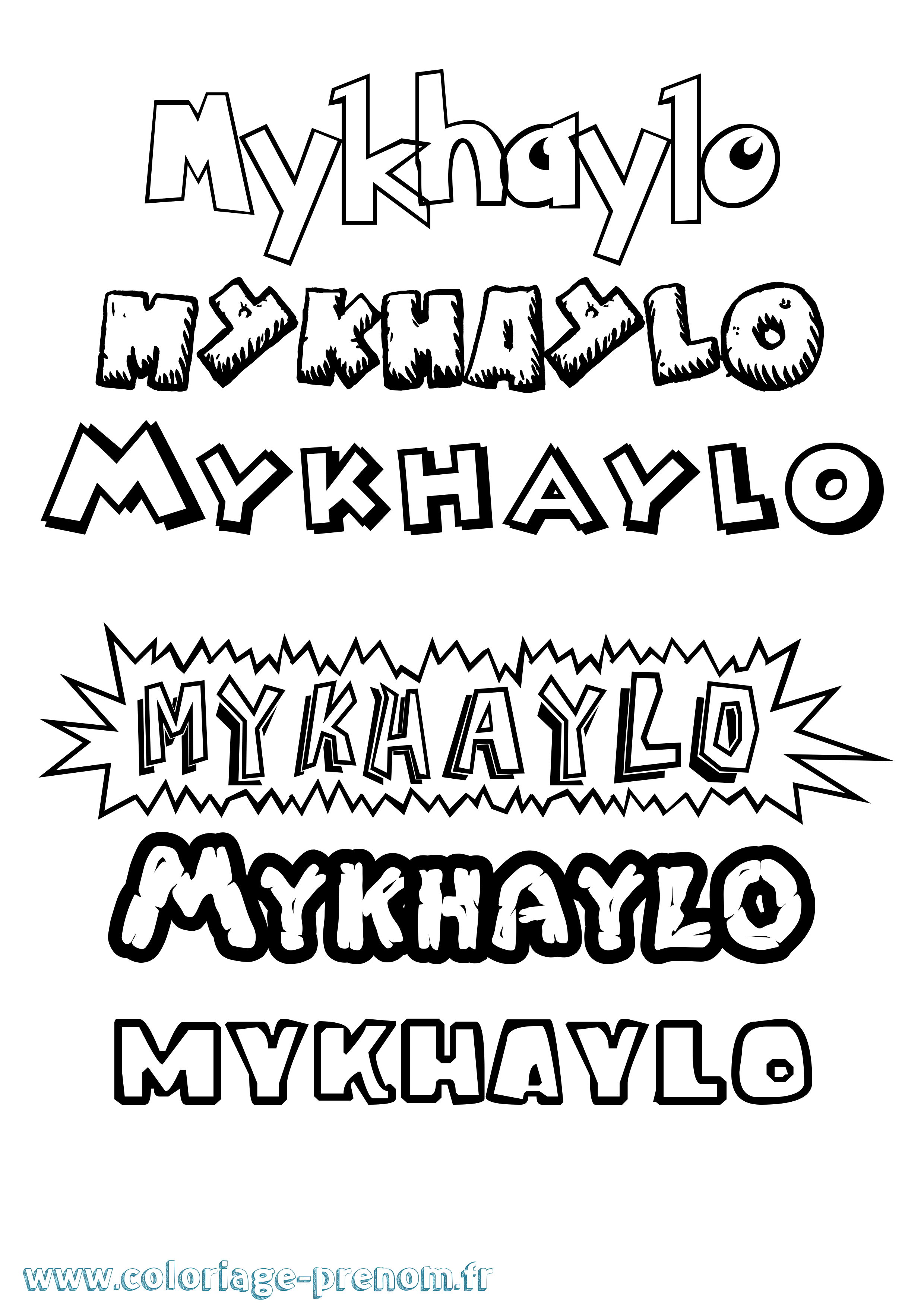 Coloriage Mykhaylo Dessin Animé Coloriage prénom Mykhaylo Dessin Animé