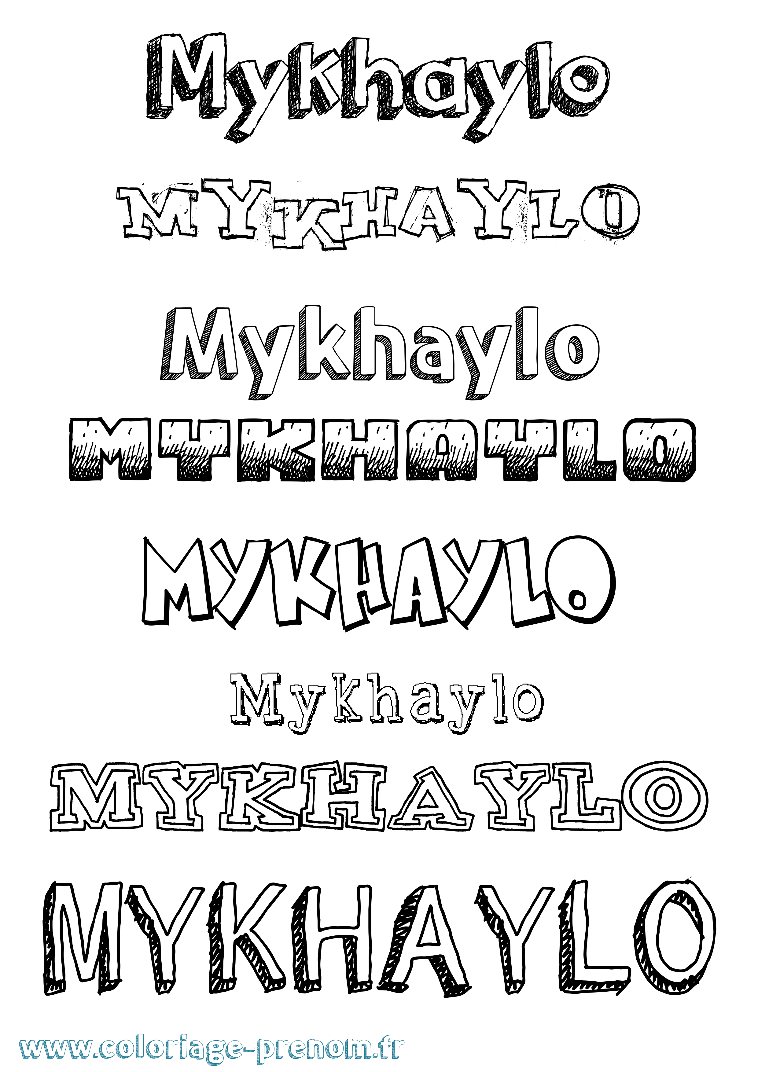 Coloriage Mykhaylo Dessiné Coloriage prénom Mykhaylo Dessiné