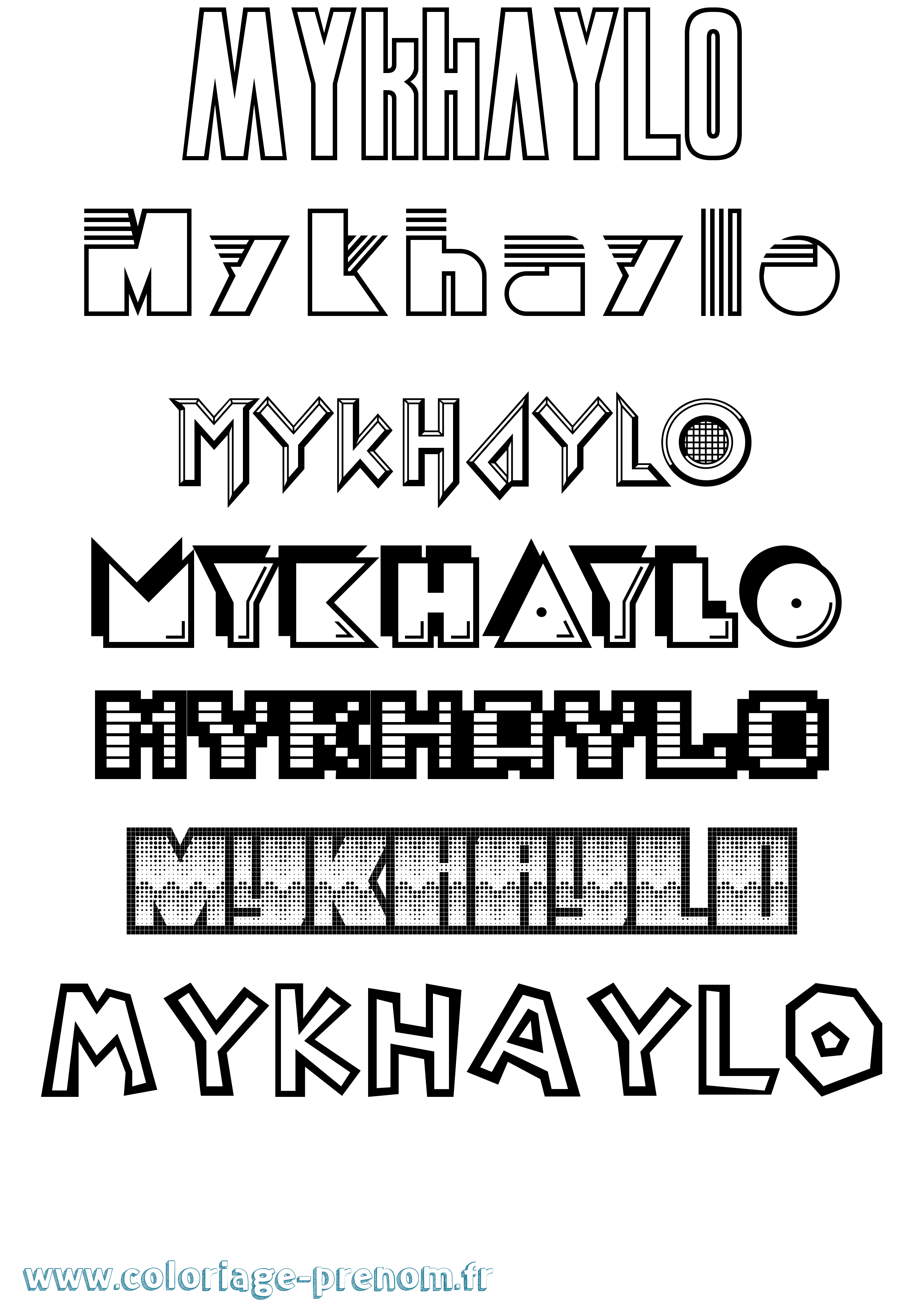 Coloriage Mykhaylo Jeux Vidéos Coloriage prénom Mykhaylo Jeux Vidéos