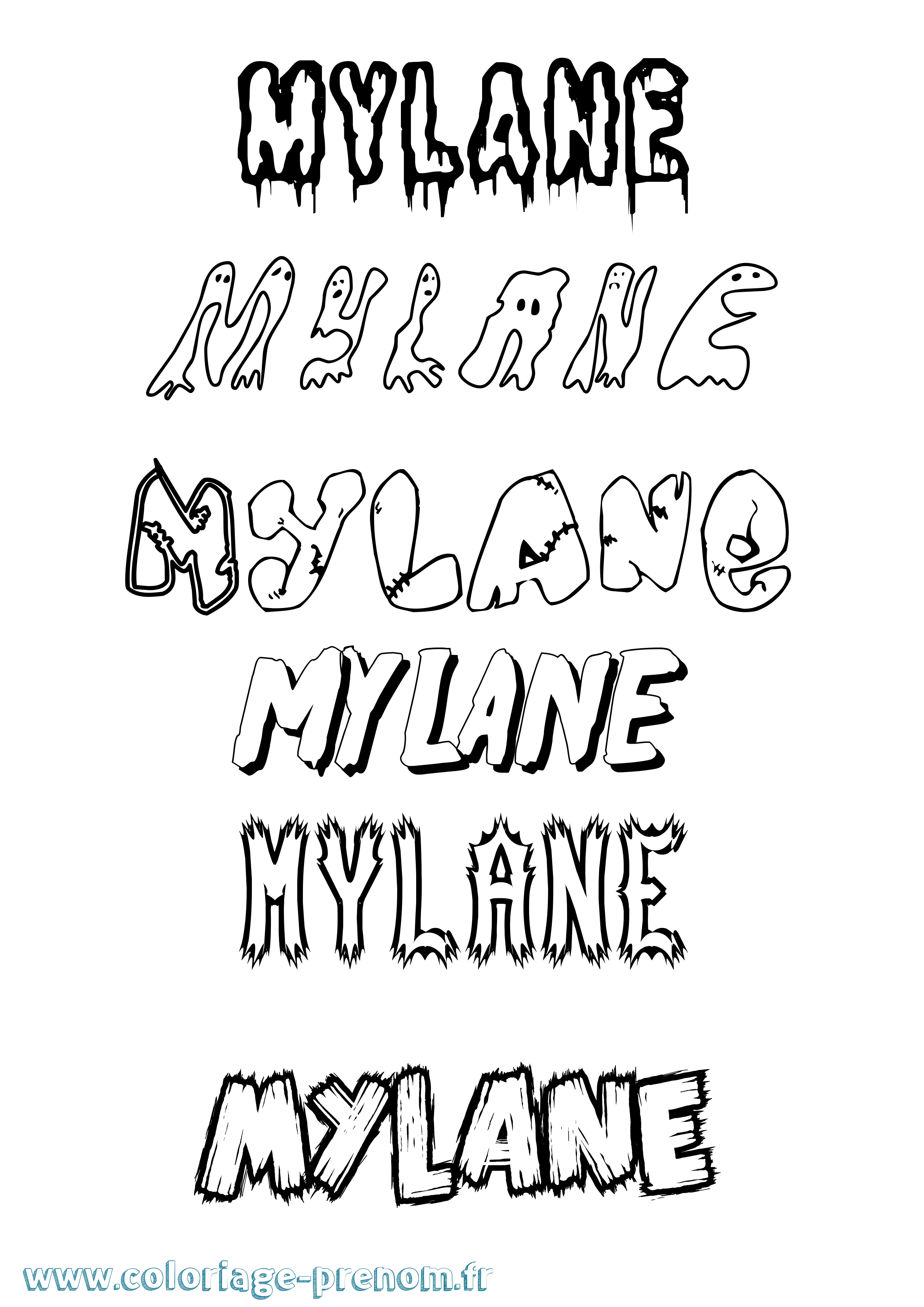 Coloriage Mylane Frisson Coloriage prénom Mylane Frisson