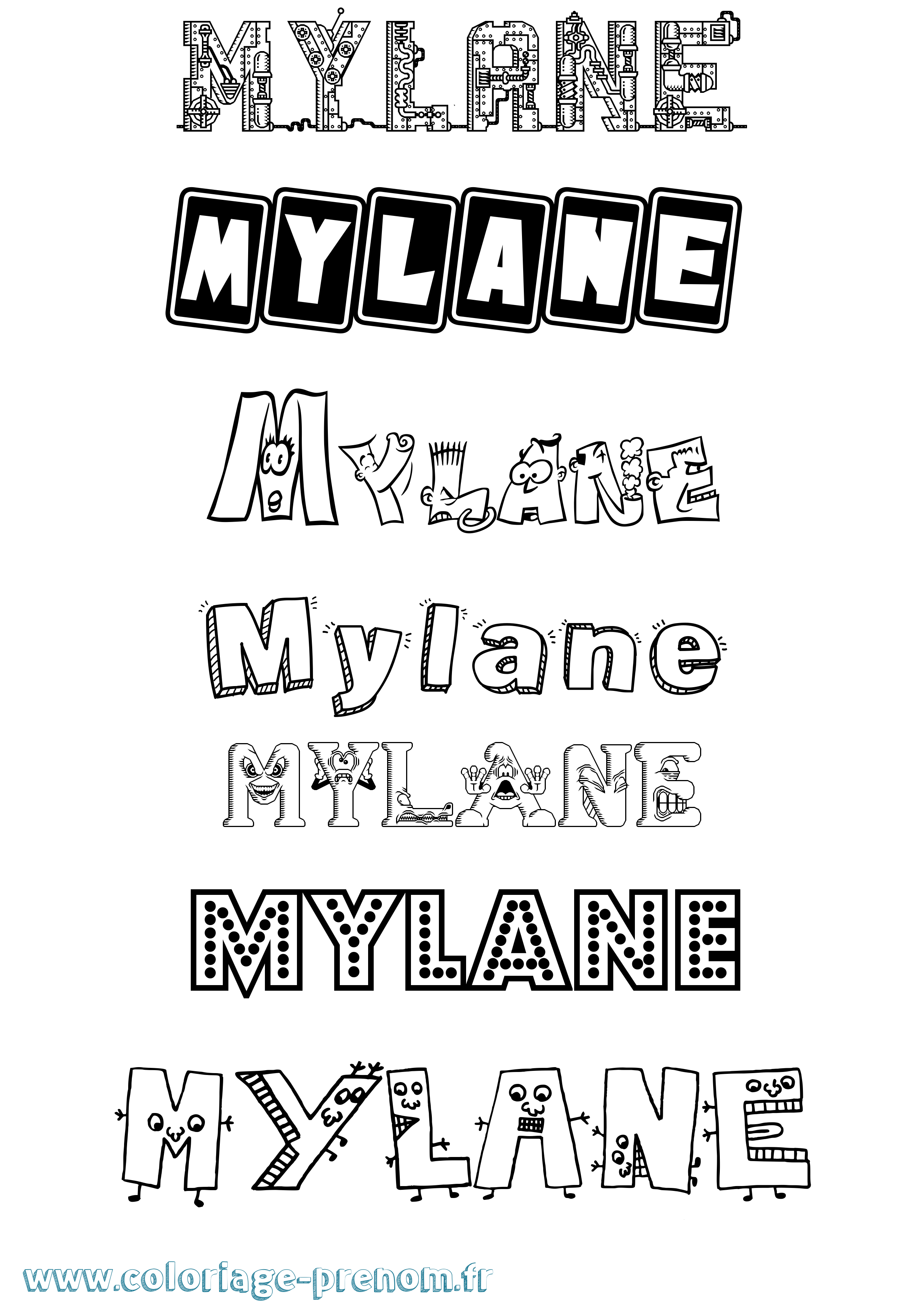 Coloriage Mylane Fun Coloriage prénom Mylane Fun