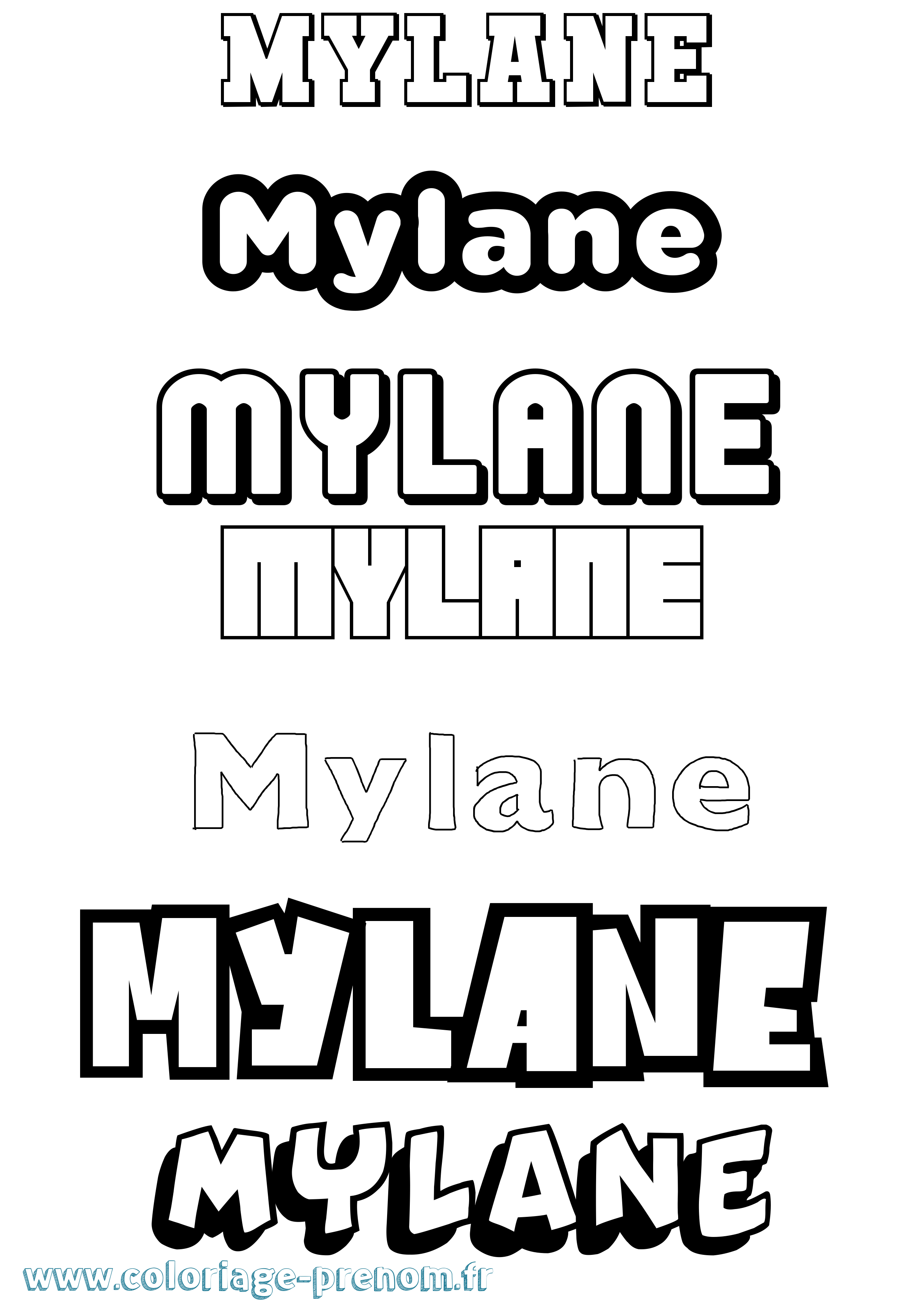 Coloriage Mylane Simple Coloriage prénom Mylane Simple