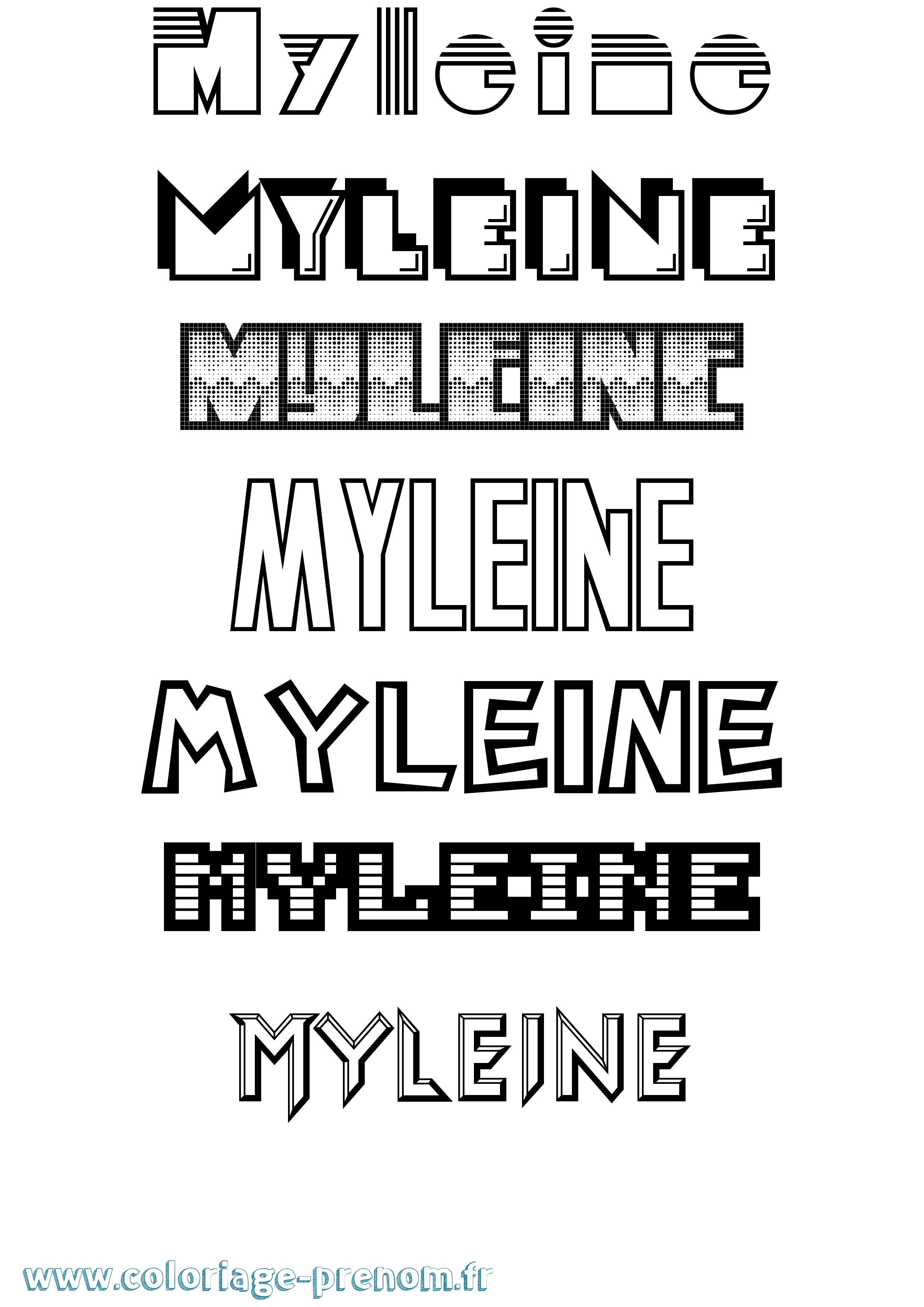 Coloriage Myleine Jeux Vidéos Coloriage prénom Myleine Jeux Vidéos