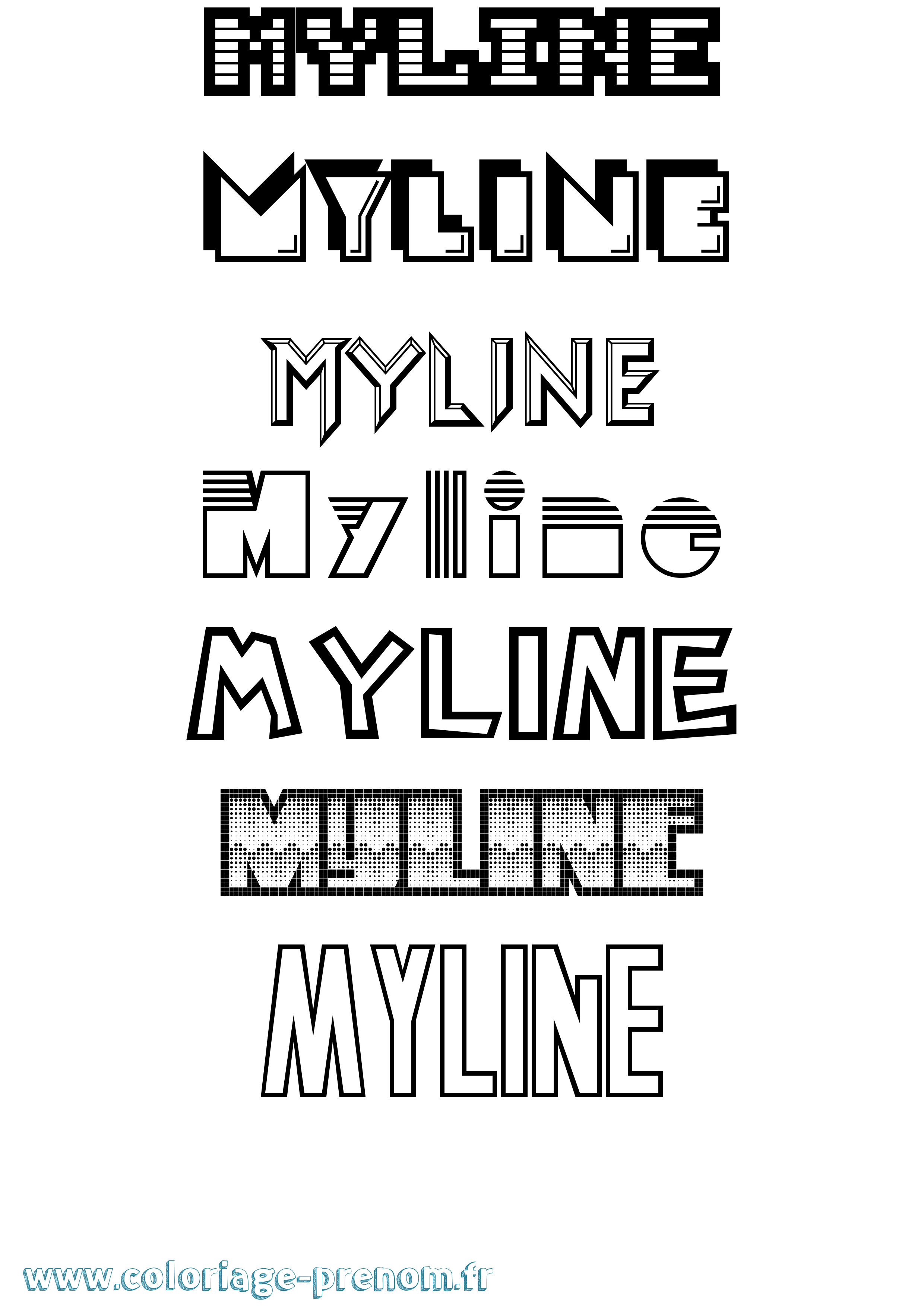 Coloriage Myline Jeux Vidéos Coloriage prénom Myline Jeux Vidéos