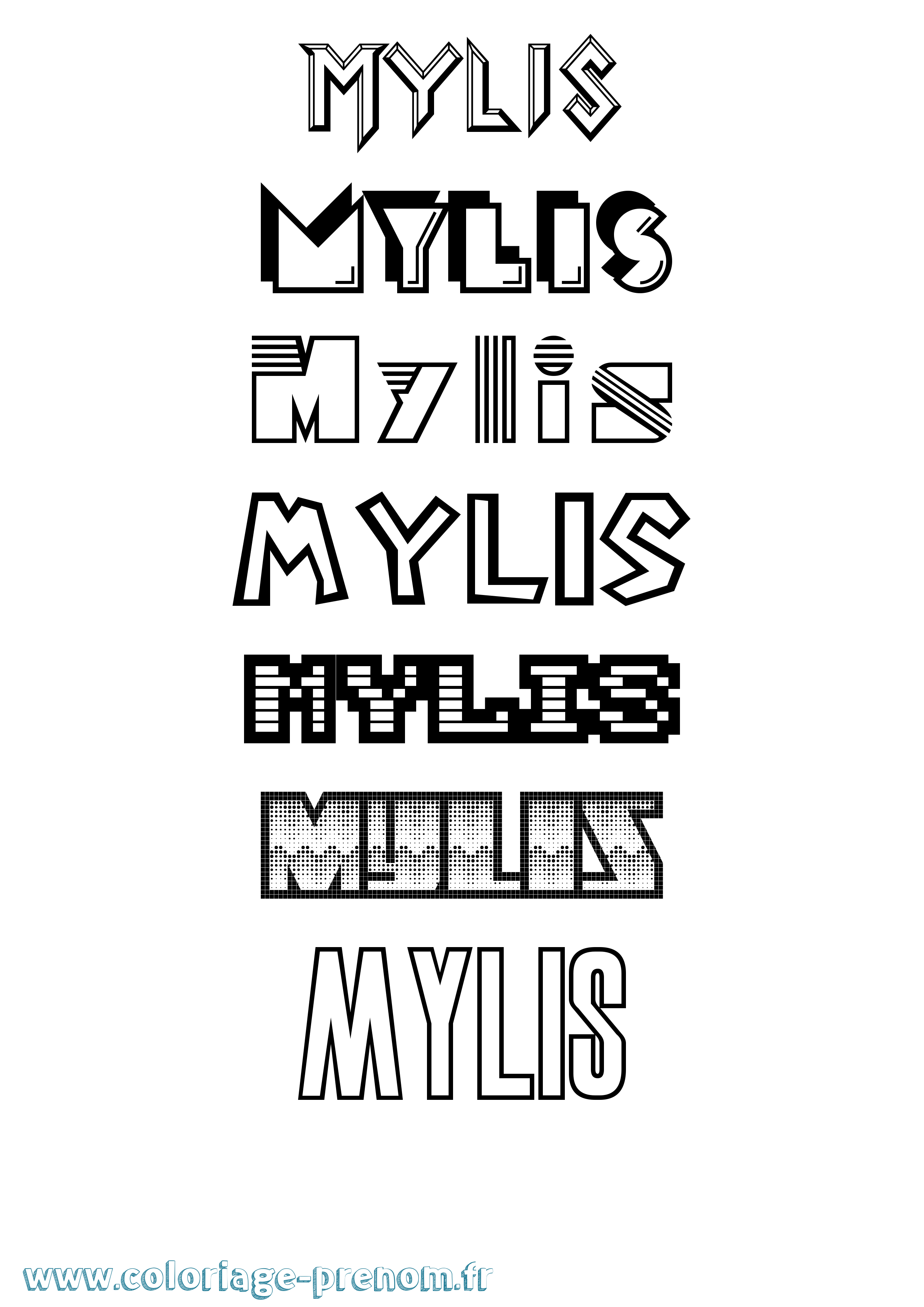 Coloriage Mylis Jeux Vidéos Coloriage prénom Mylis Jeux Vidéos