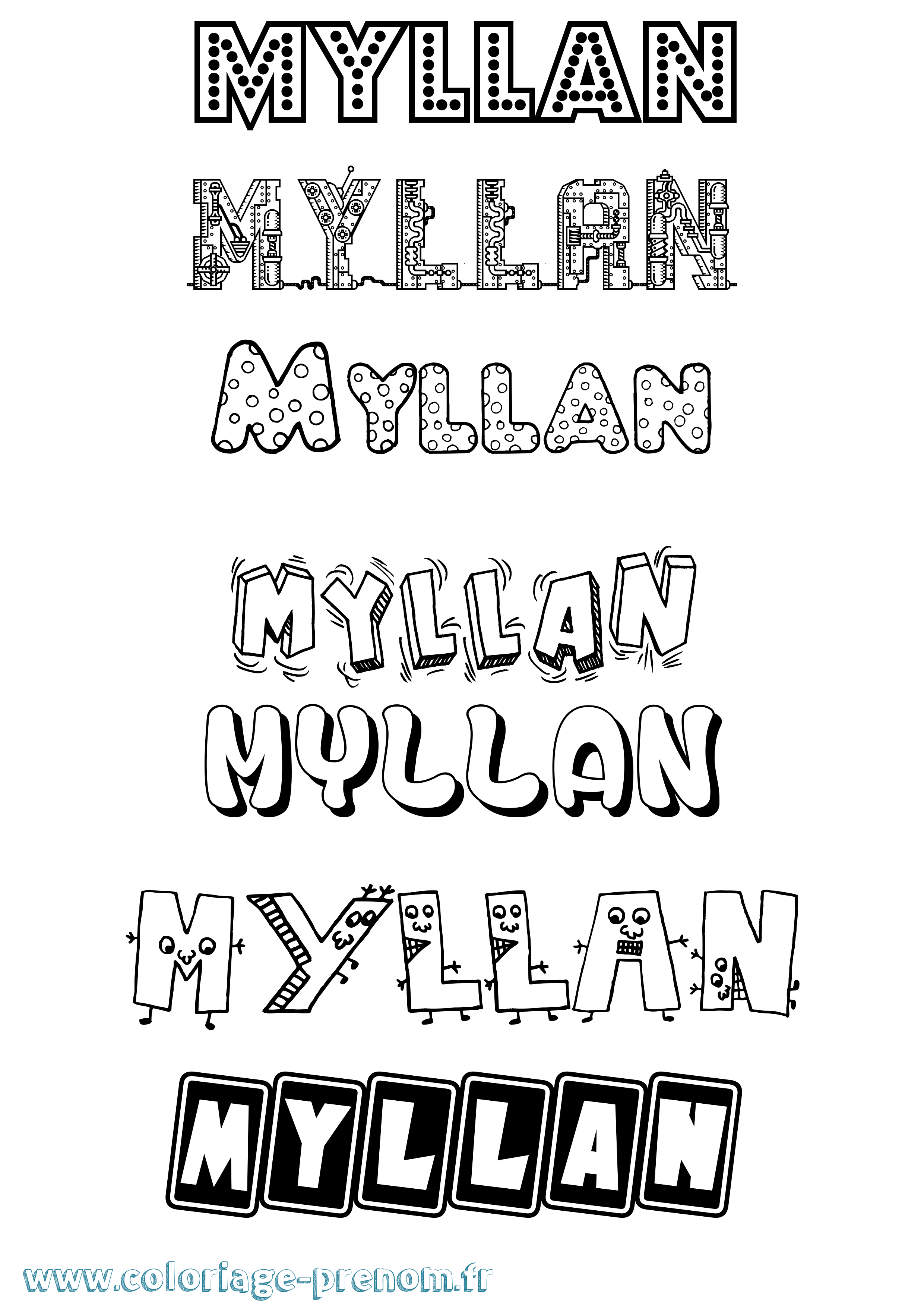 Coloriage Myllan Fun Coloriage prénom Myllan Fun