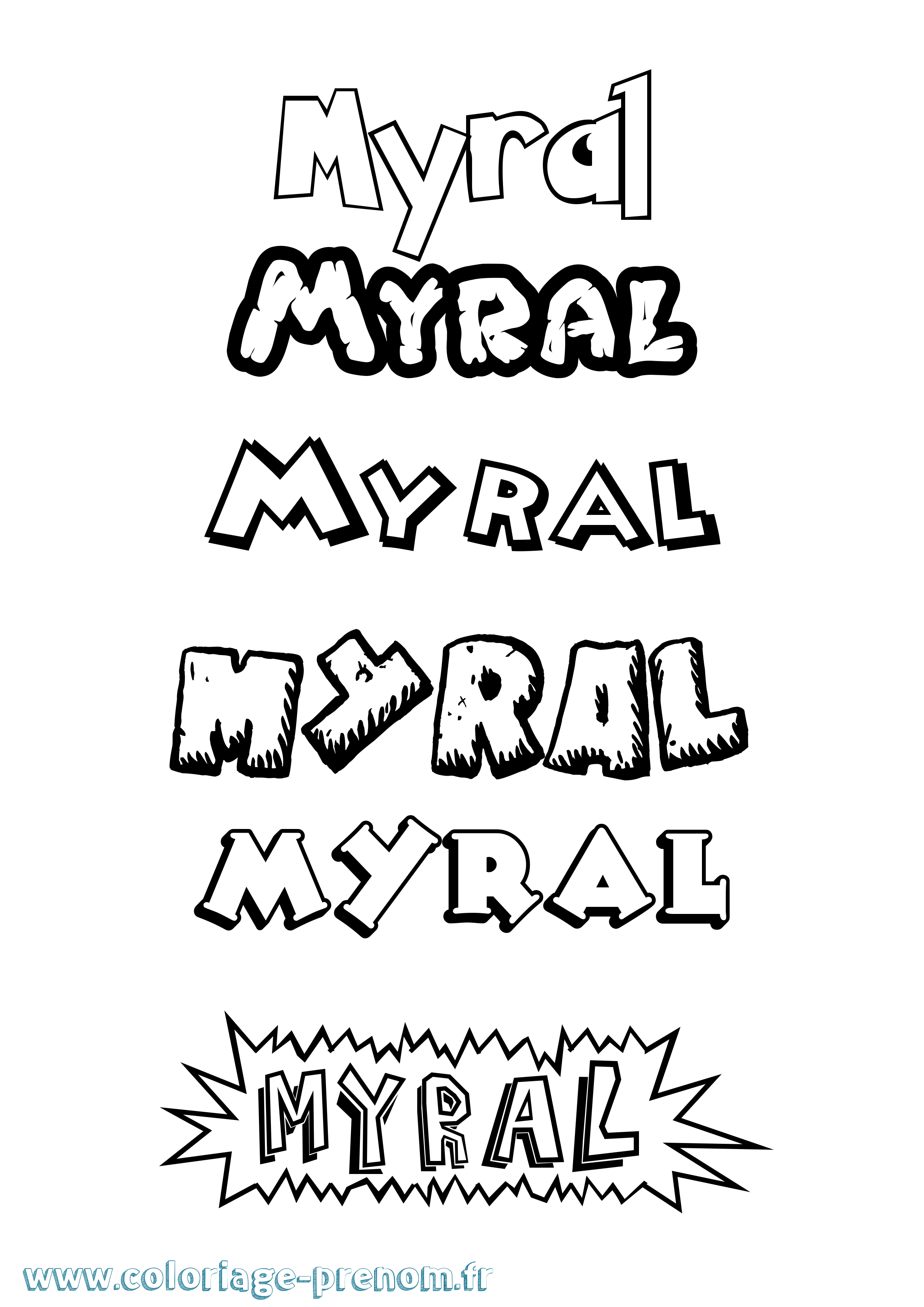 Coloriage Myral Dessin Animé Coloriage prénom Myral Dessin Animé