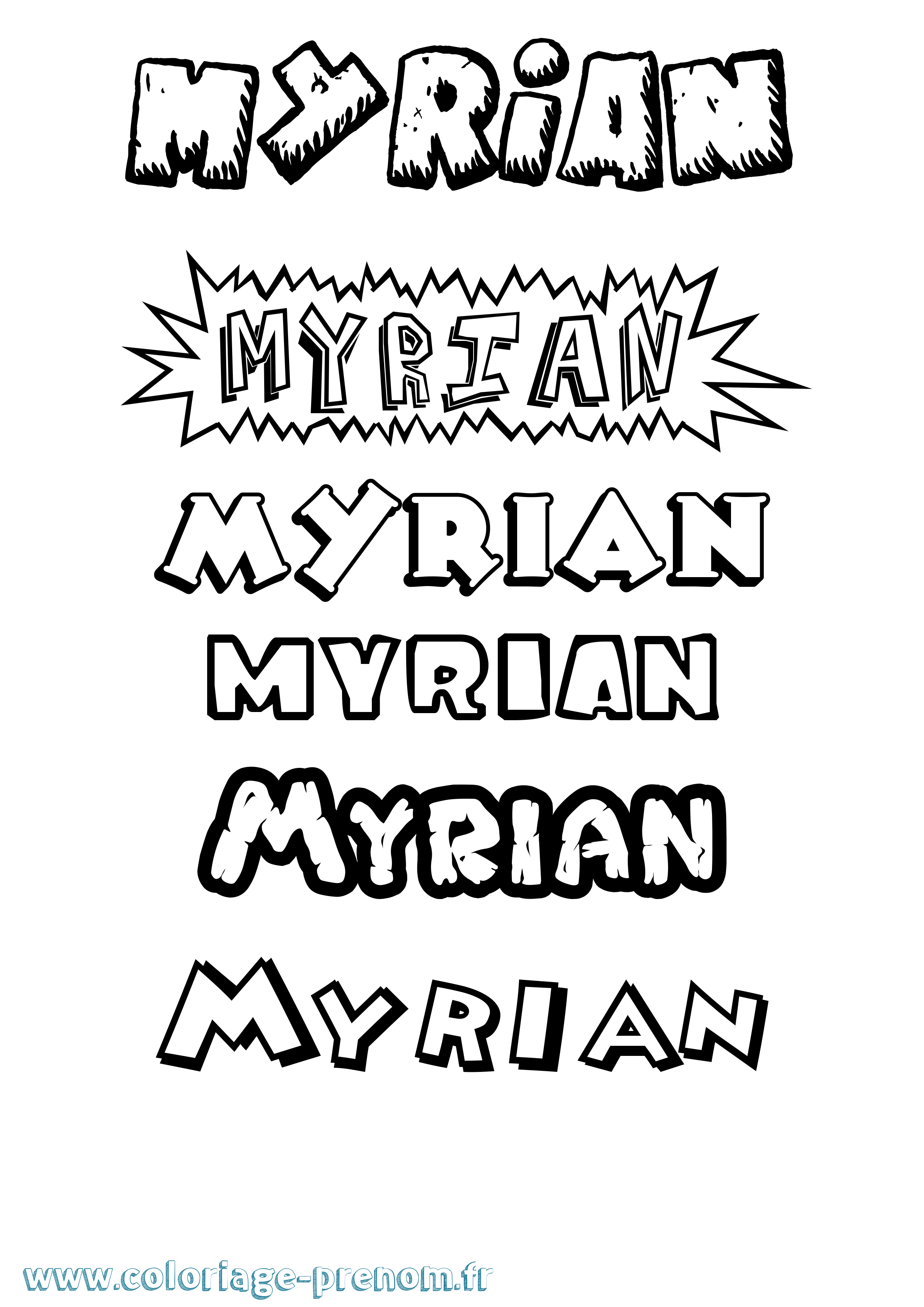 Coloriage Myrian Dessin Animé Coloriage prénom Myrian Dessin Animé