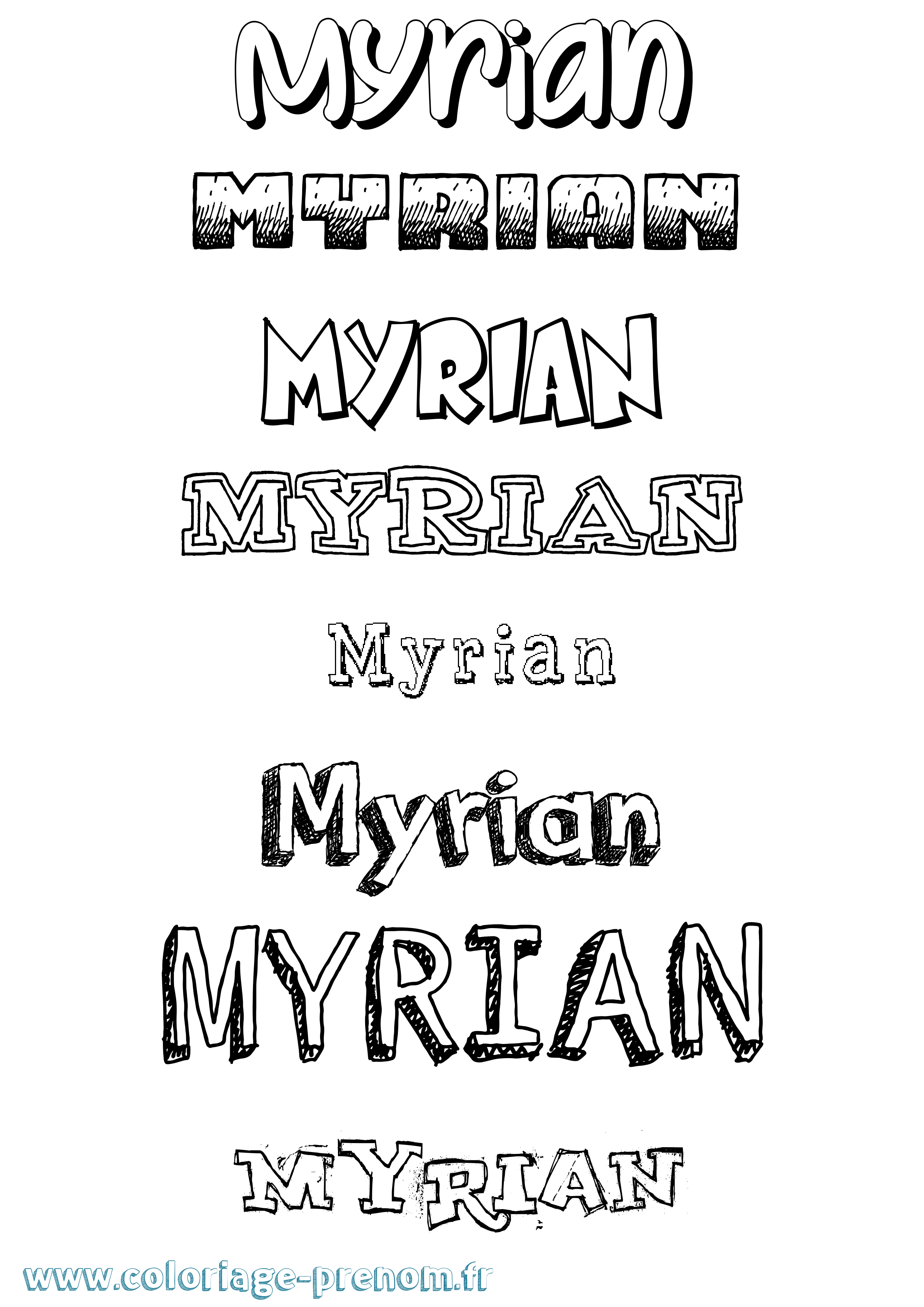 Coloriage Myrian Dessiné Coloriage prénom Myrian Dessiné