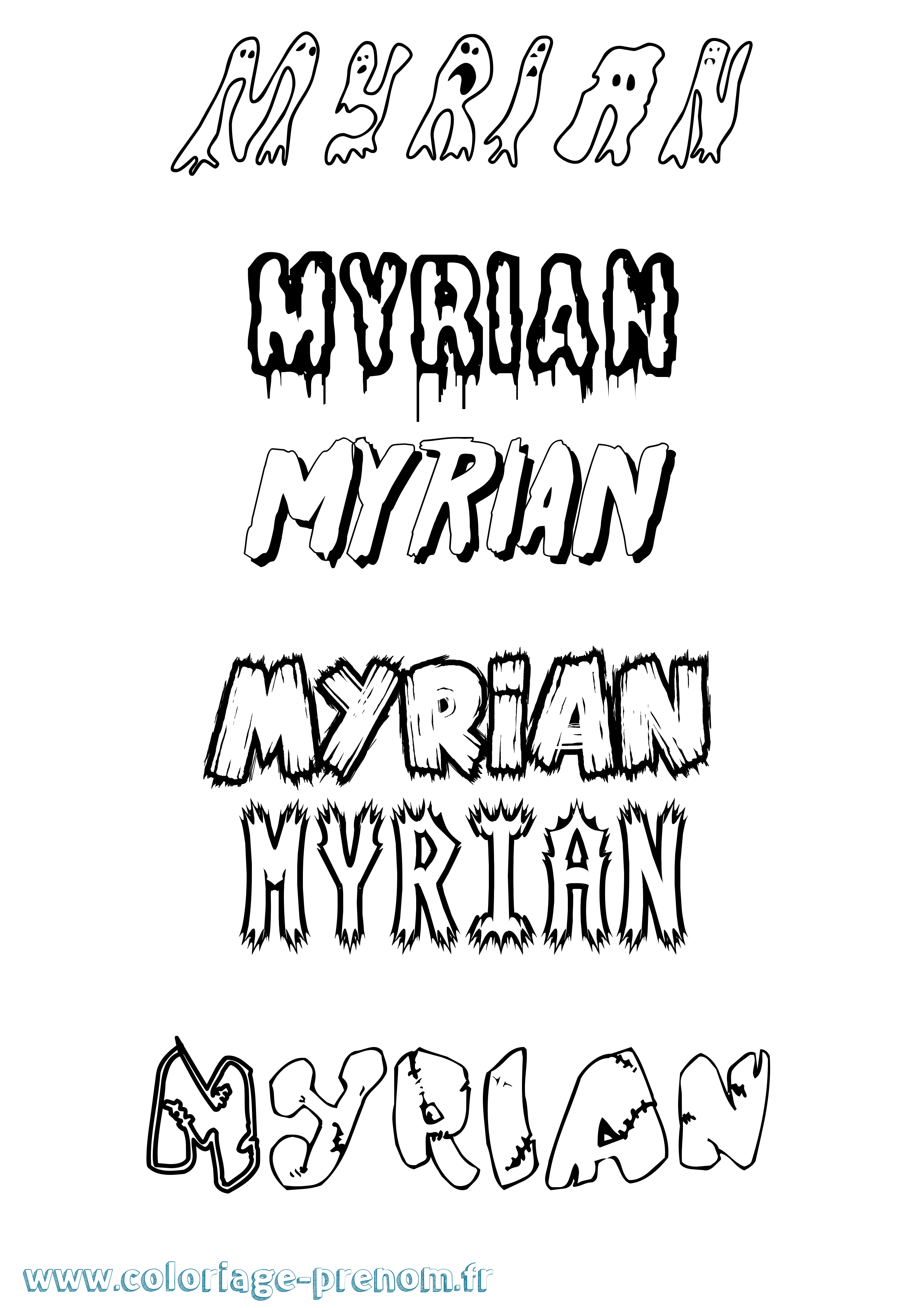 Coloriage Myrian Frisson Coloriage prénom Myrian Frisson