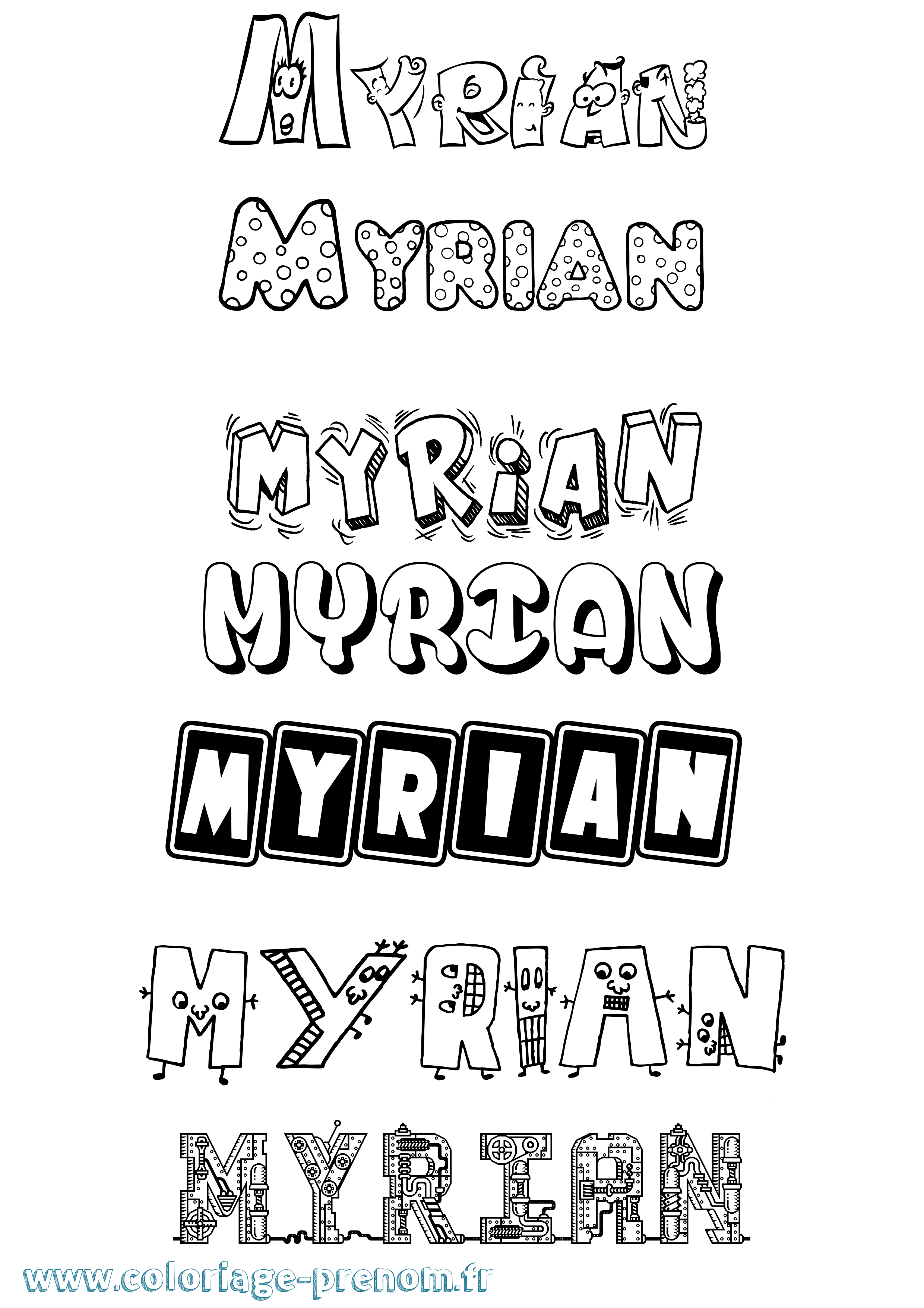 Coloriage Myrian Fun Coloriage prénom Myrian Fun