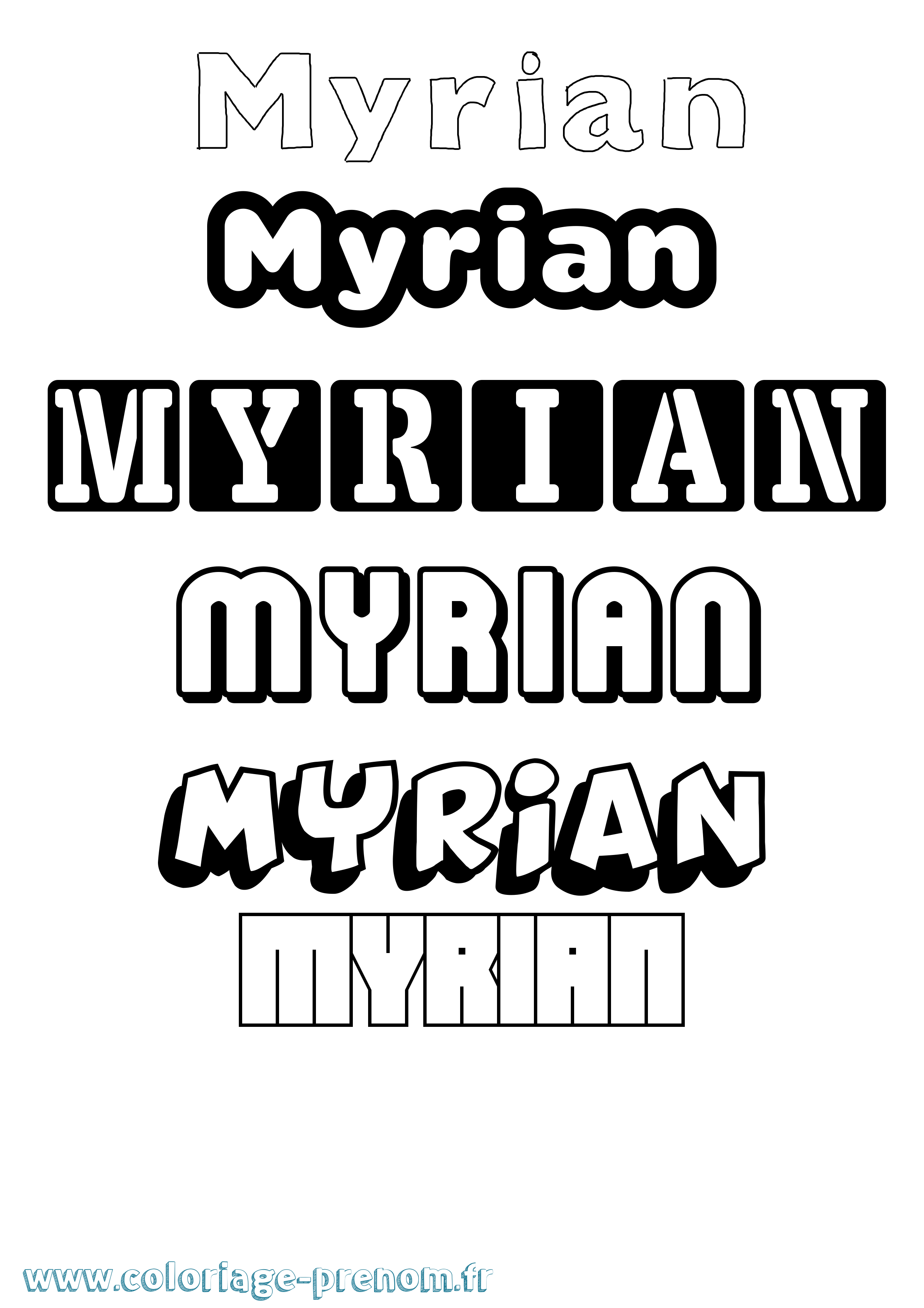 Coloriage Myrian Simple Coloriage prénom Myrian Simple
