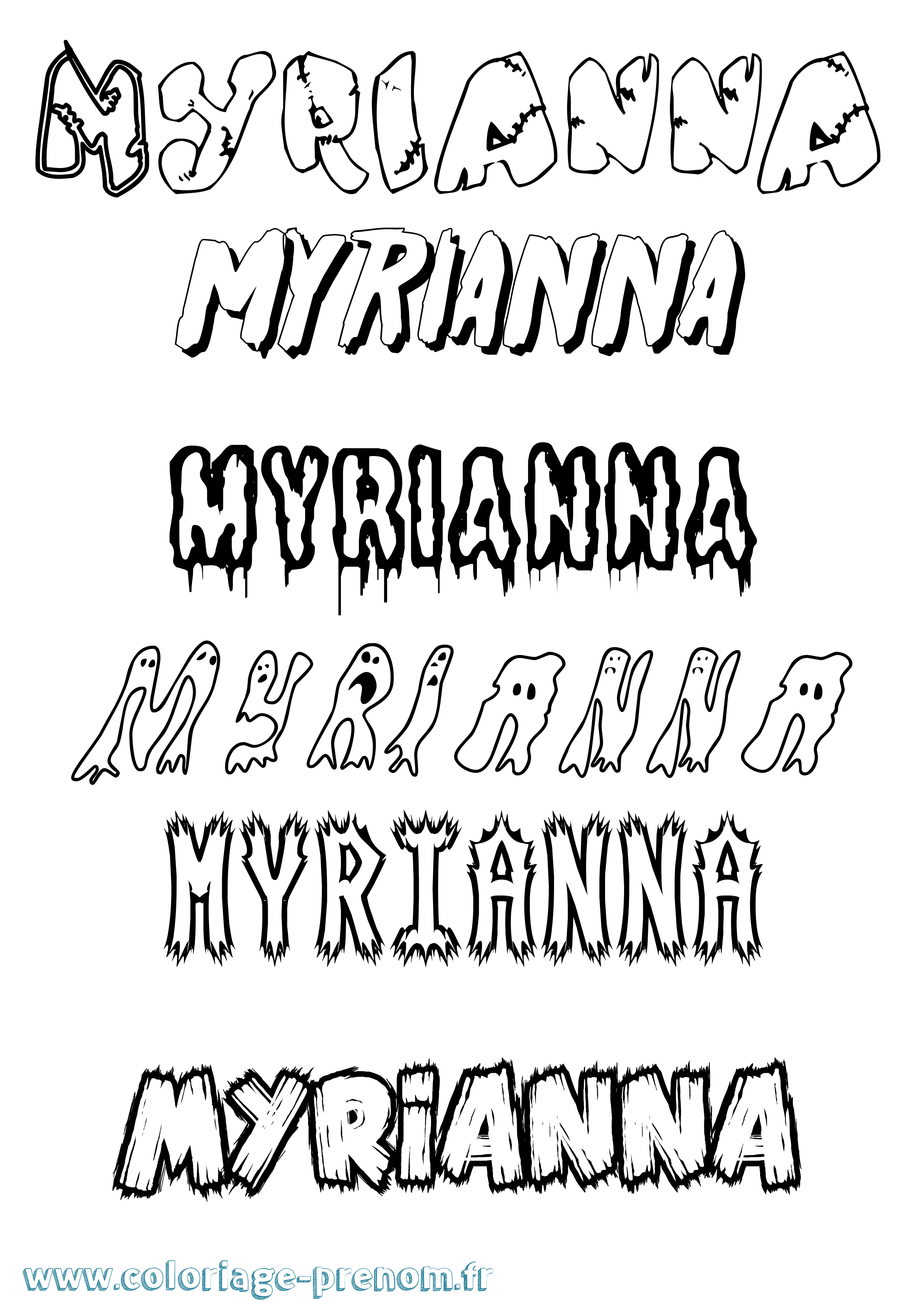 Coloriage Myrianna Frisson Coloriage prénom Myrianna Frisson