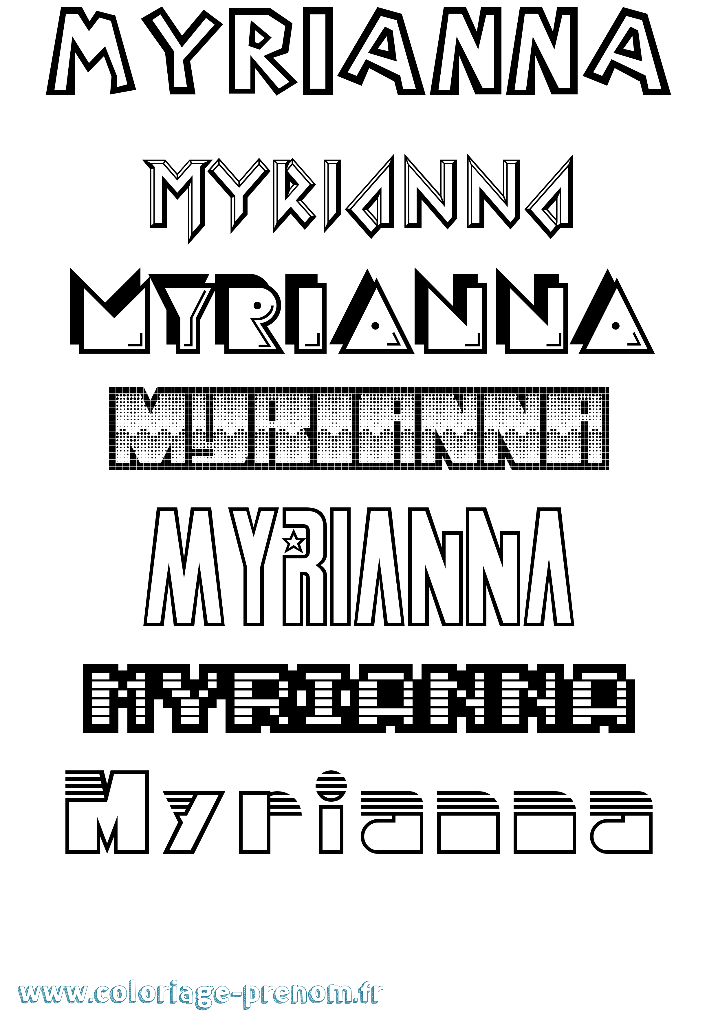 Coloriage Myrianna Jeux Vidéos Coloriage prénom Myrianna Jeux Vidéos
