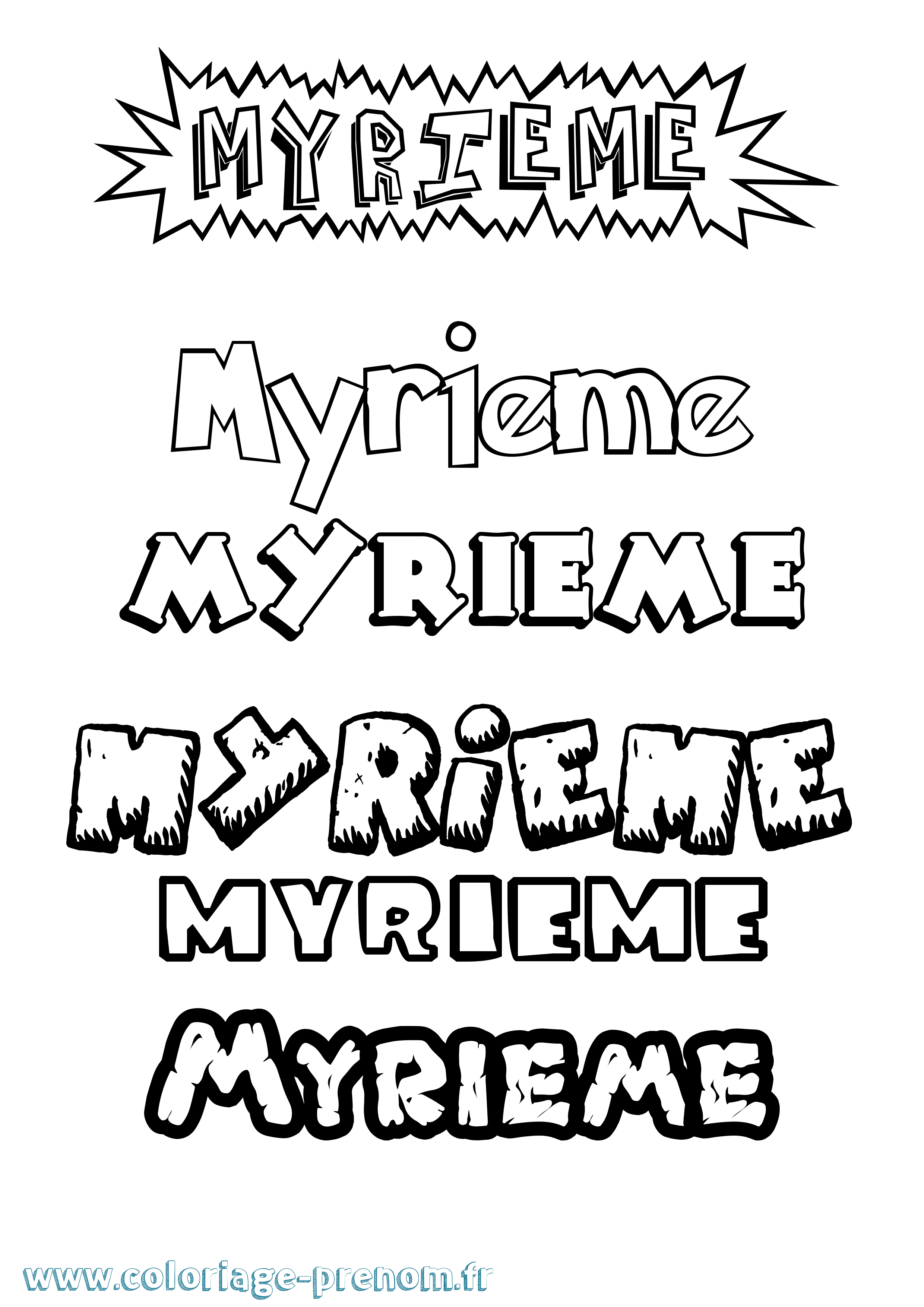 Coloriage Myrieme Dessin Animé Coloriage prénom Myrieme Dessin Animé