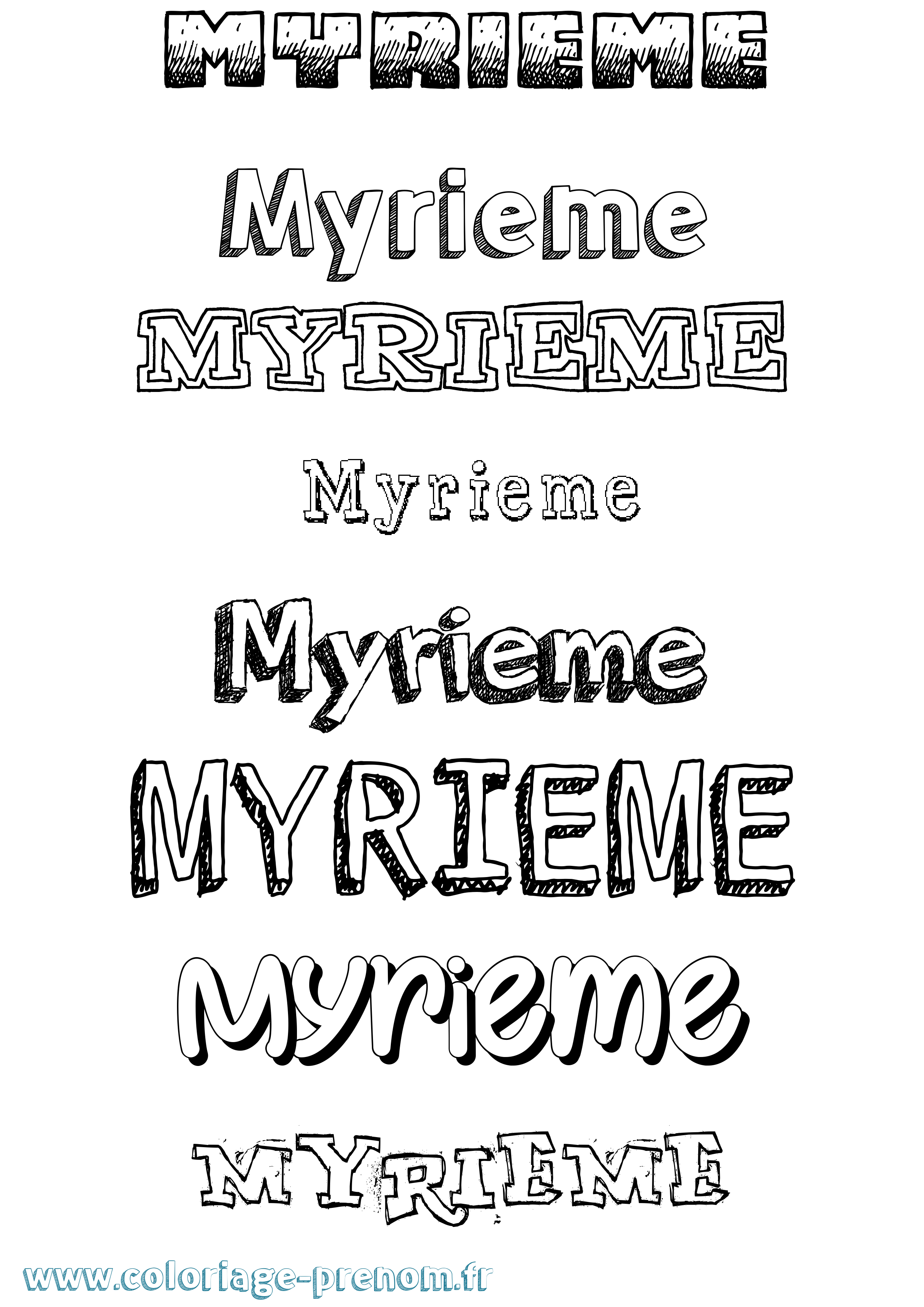 Coloriage Myrieme Dessiné Coloriage prénom Myrieme Dessiné