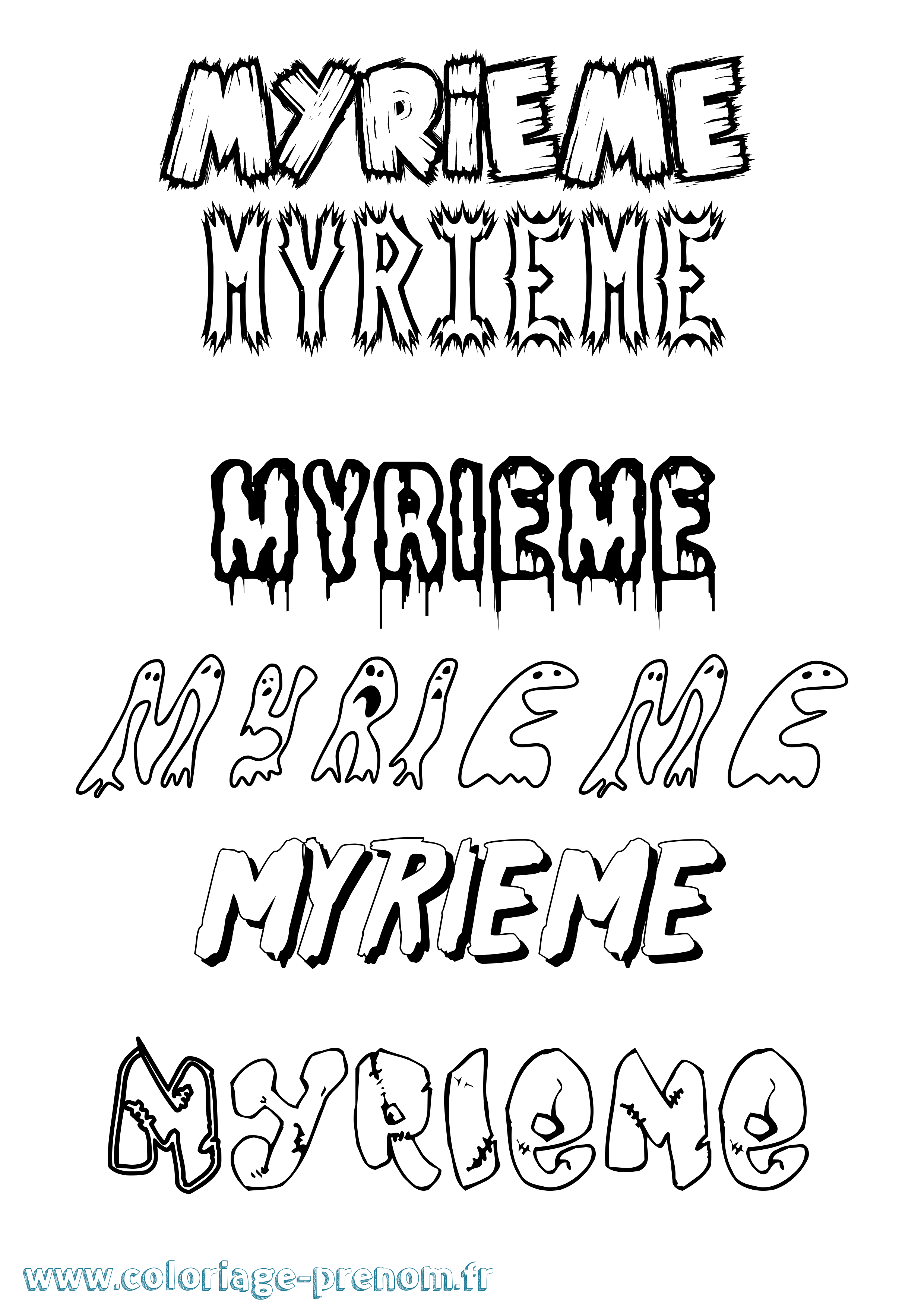 Coloriage Myrieme Frisson Coloriage prénom Myrieme Frisson