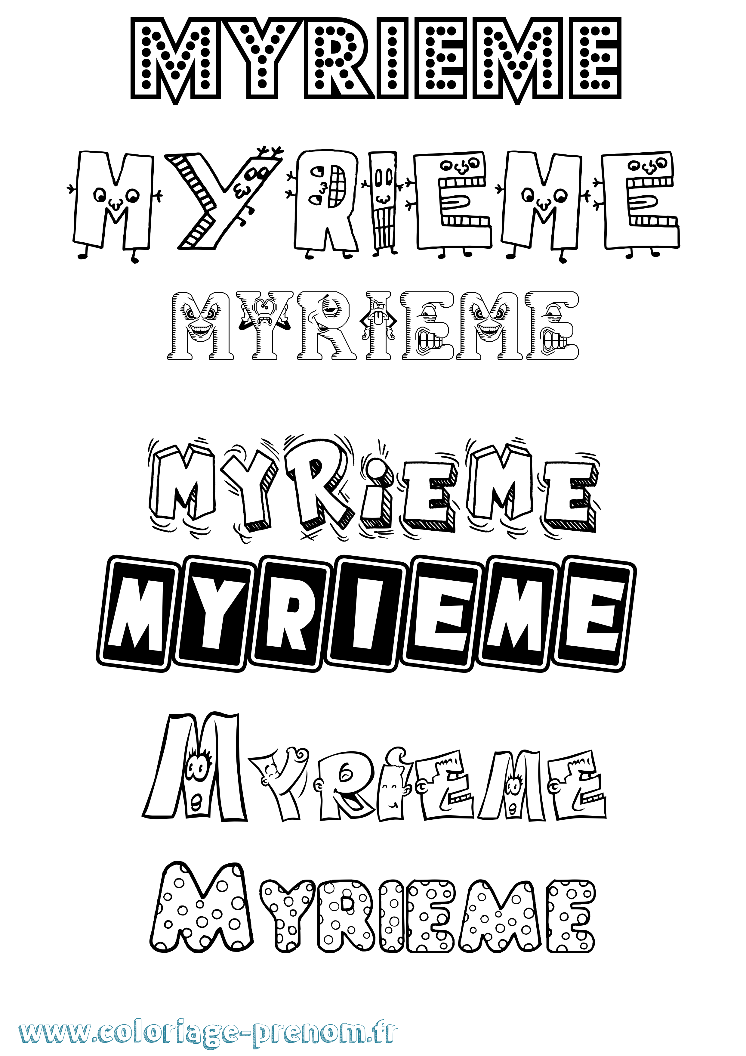 Coloriage Myrieme Fun Coloriage prénom Myrieme Fun