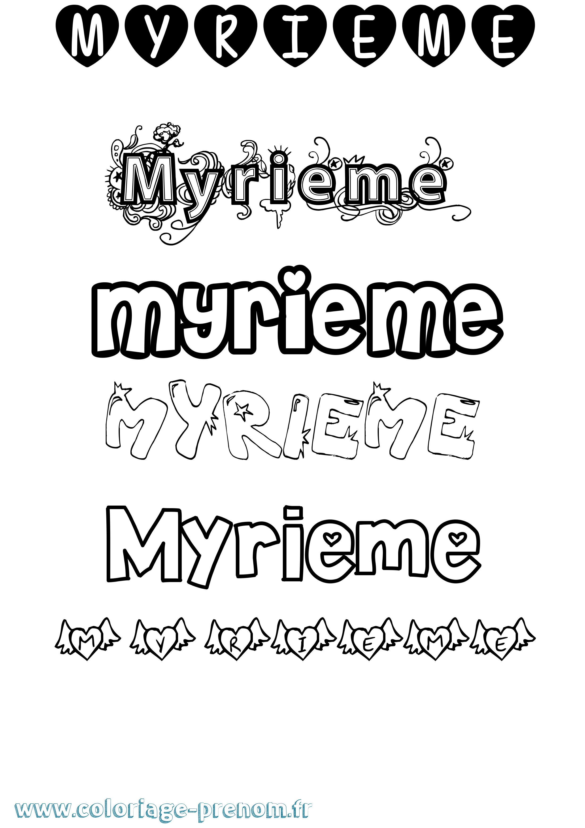 Coloriage Myrieme Girly Coloriage prénom Myrieme Girly