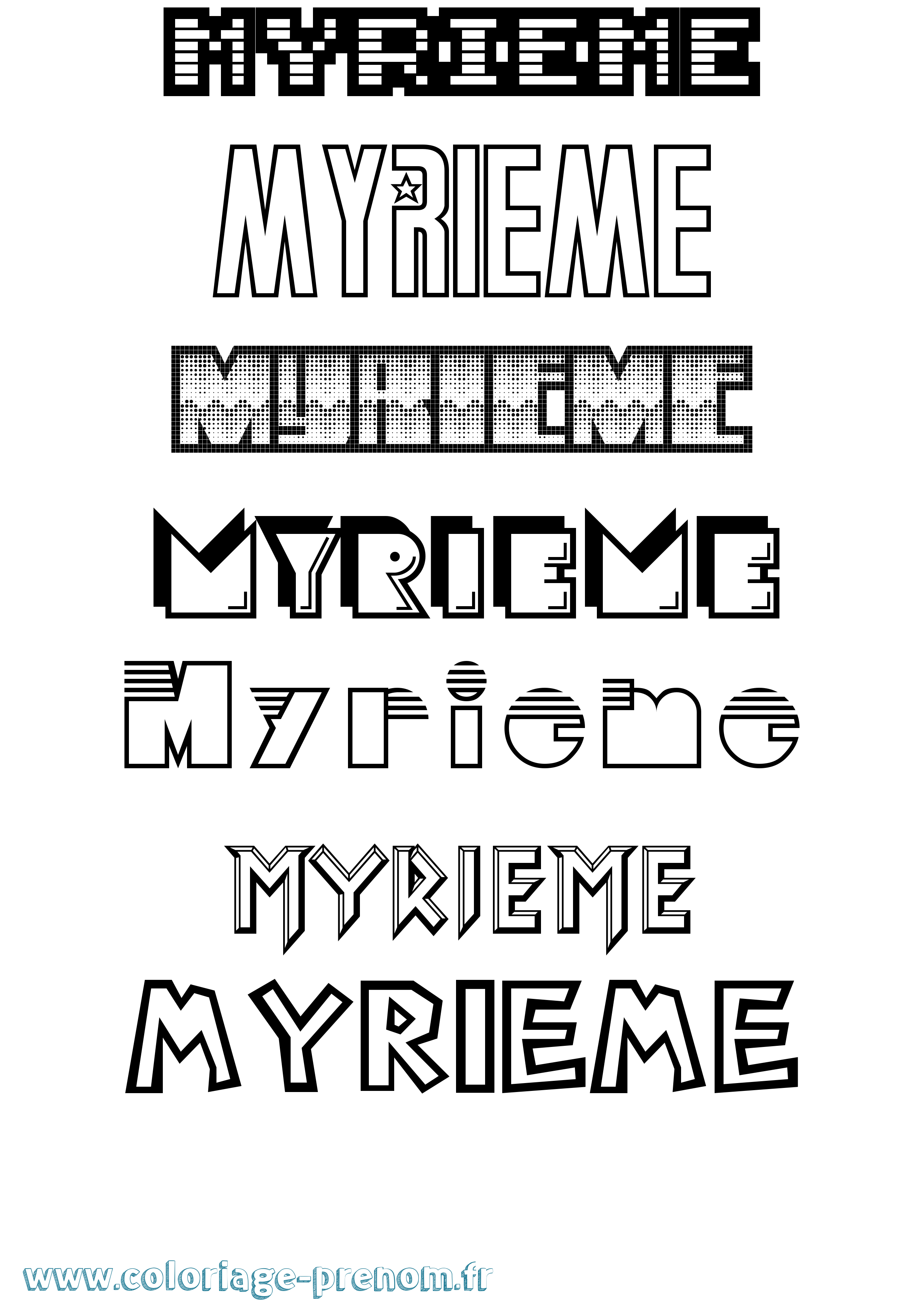 Coloriage Myrieme Jeux Vidéos Coloriage prénom Myrieme Jeux Vidéos