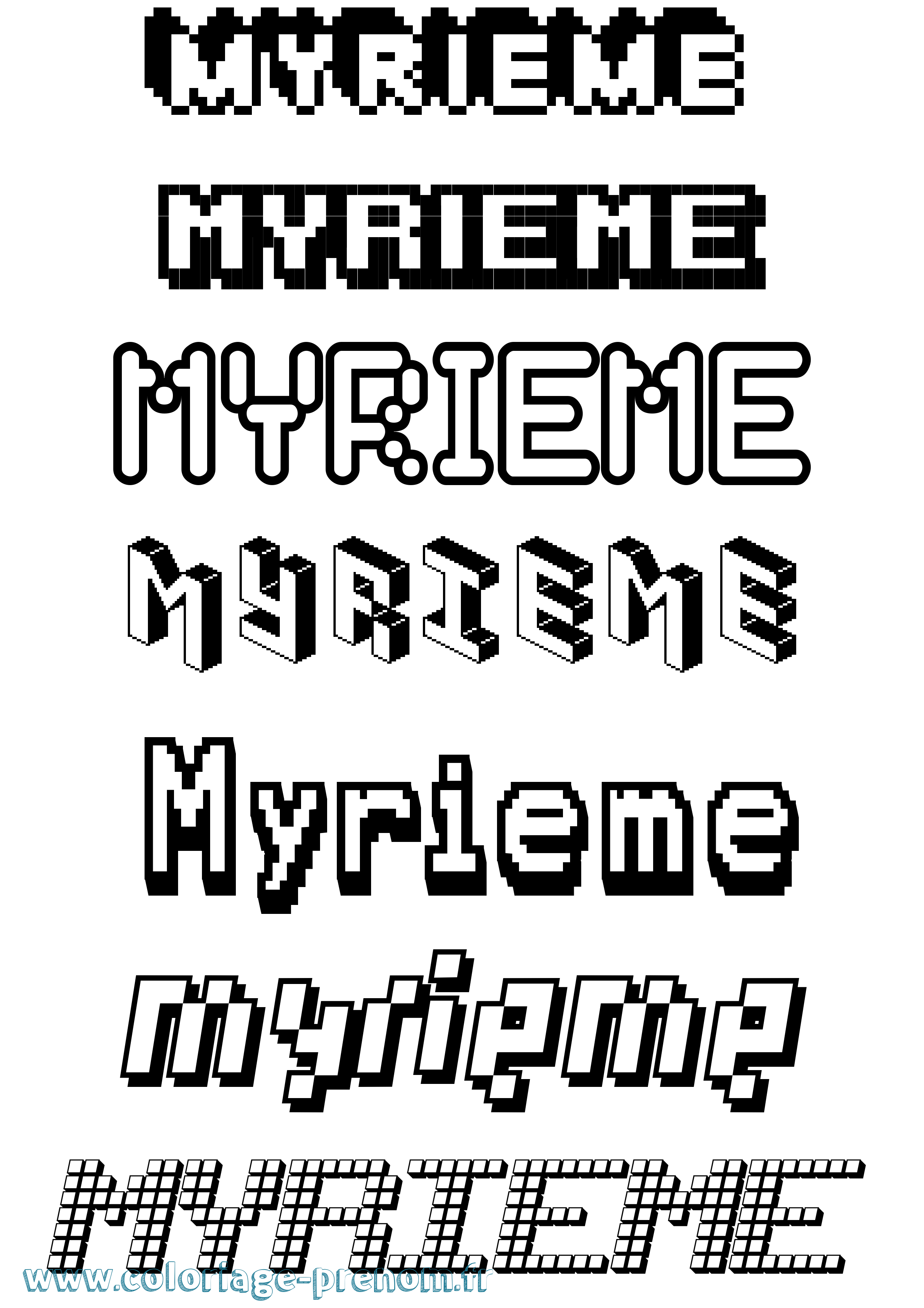 Coloriage Myrieme Pixel Coloriage prénom Myrieme Pixel