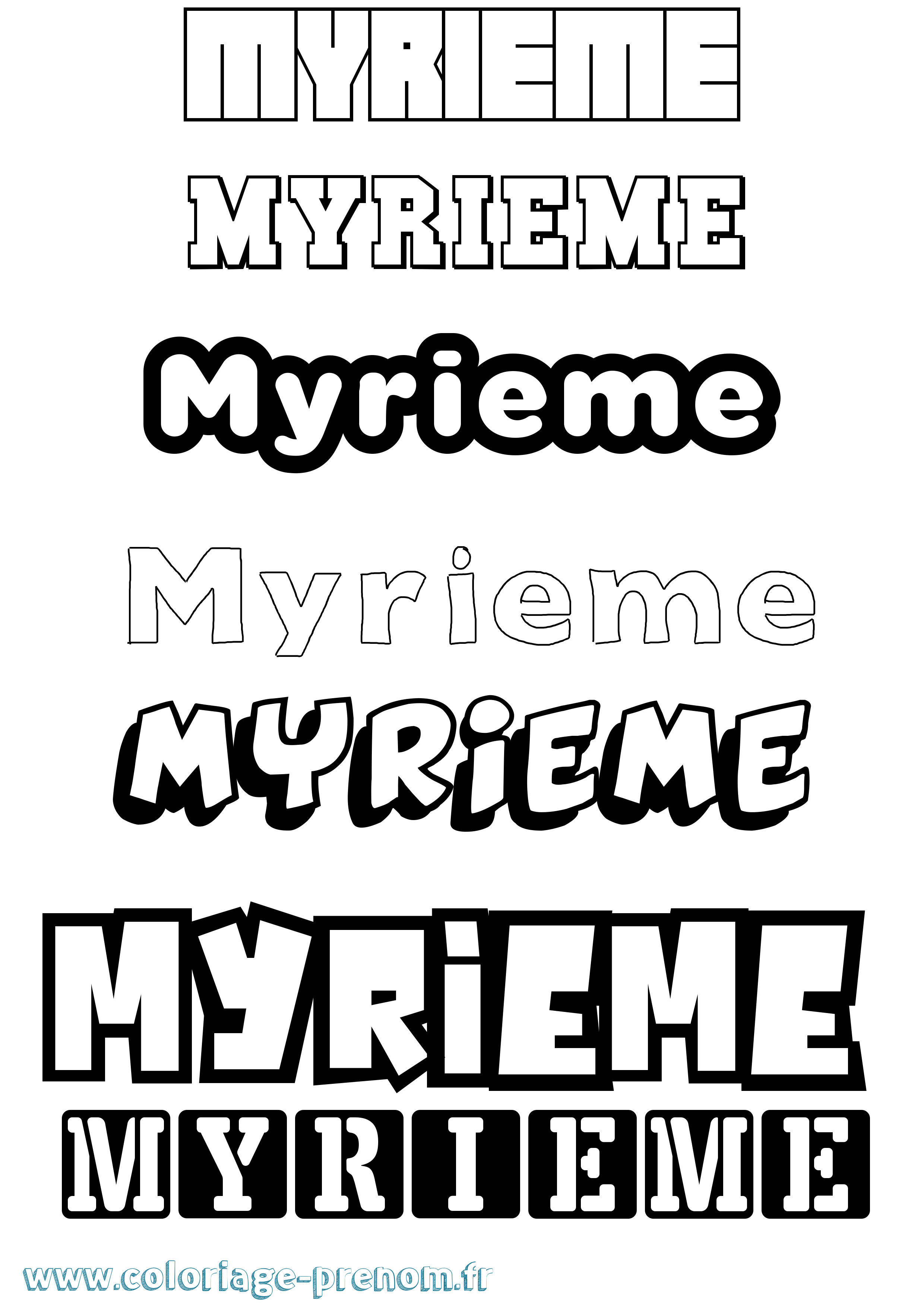 Coloriage Myrieme Simple Coloriage prénom Myrieme Simple