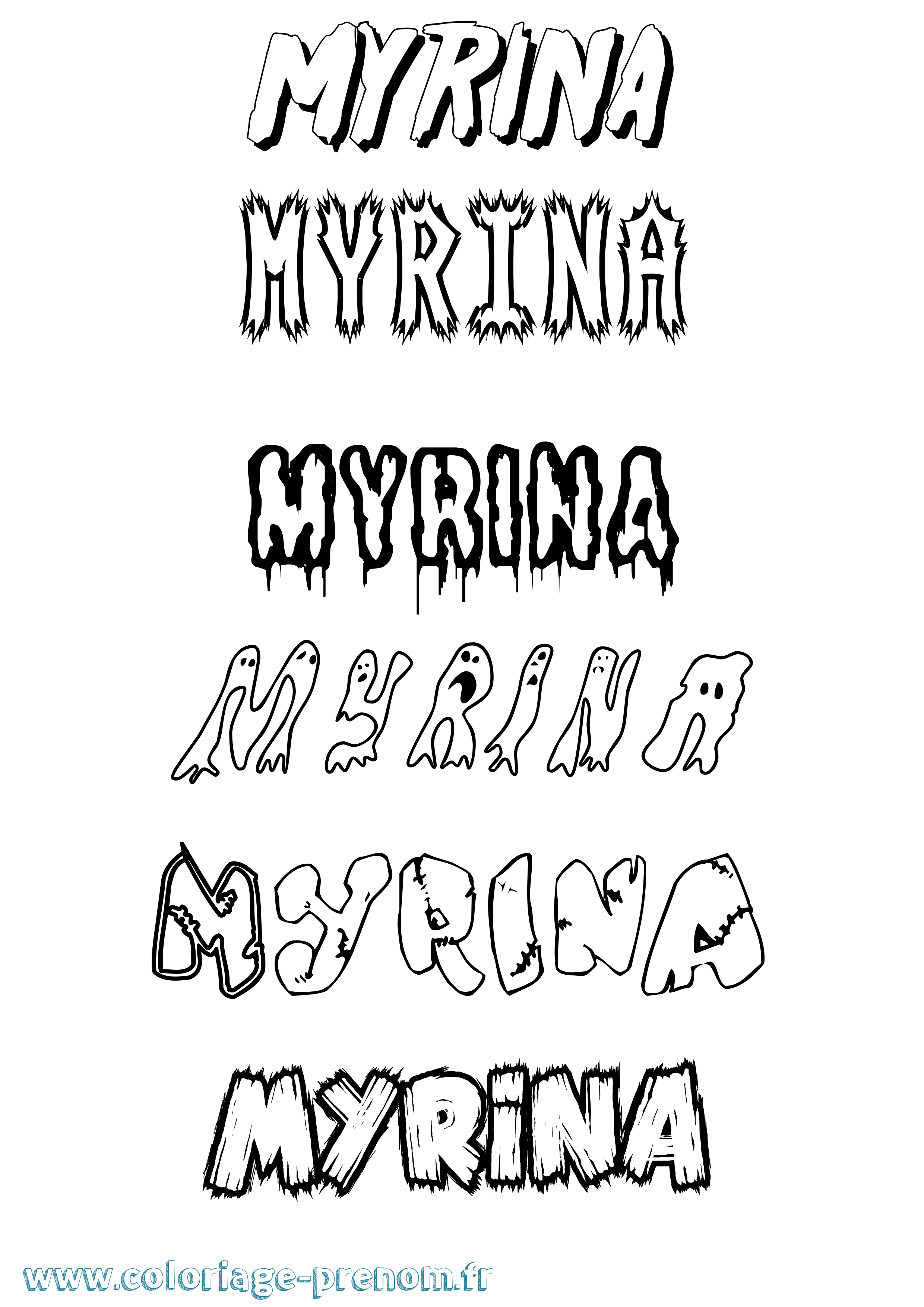 Coloriage Myrina Frisson Coloriage prénom Myrina Frisson