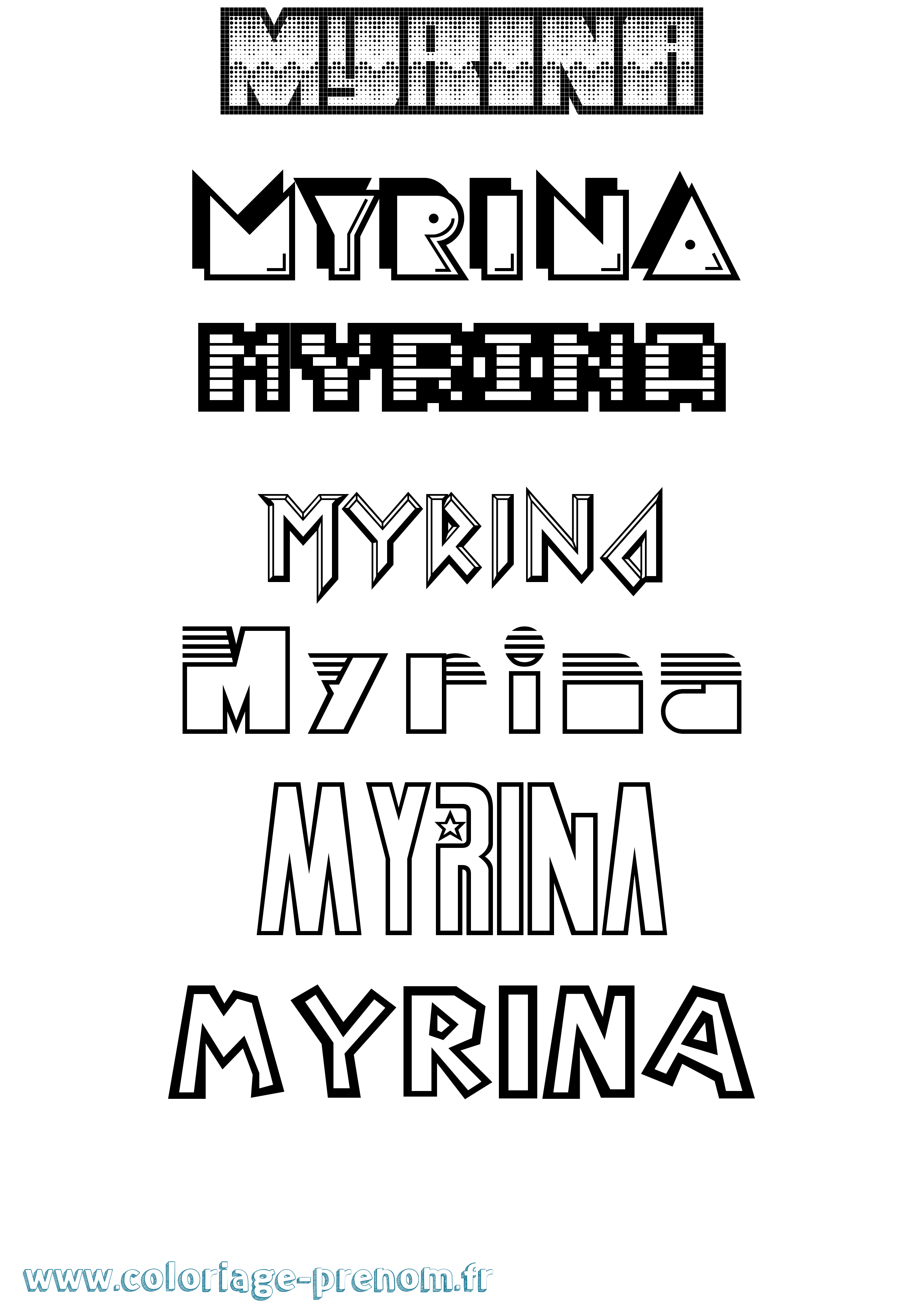 Coloriage Myrina Jeux Vidéos Coloriage prénom Myrina Jeux Vidéos