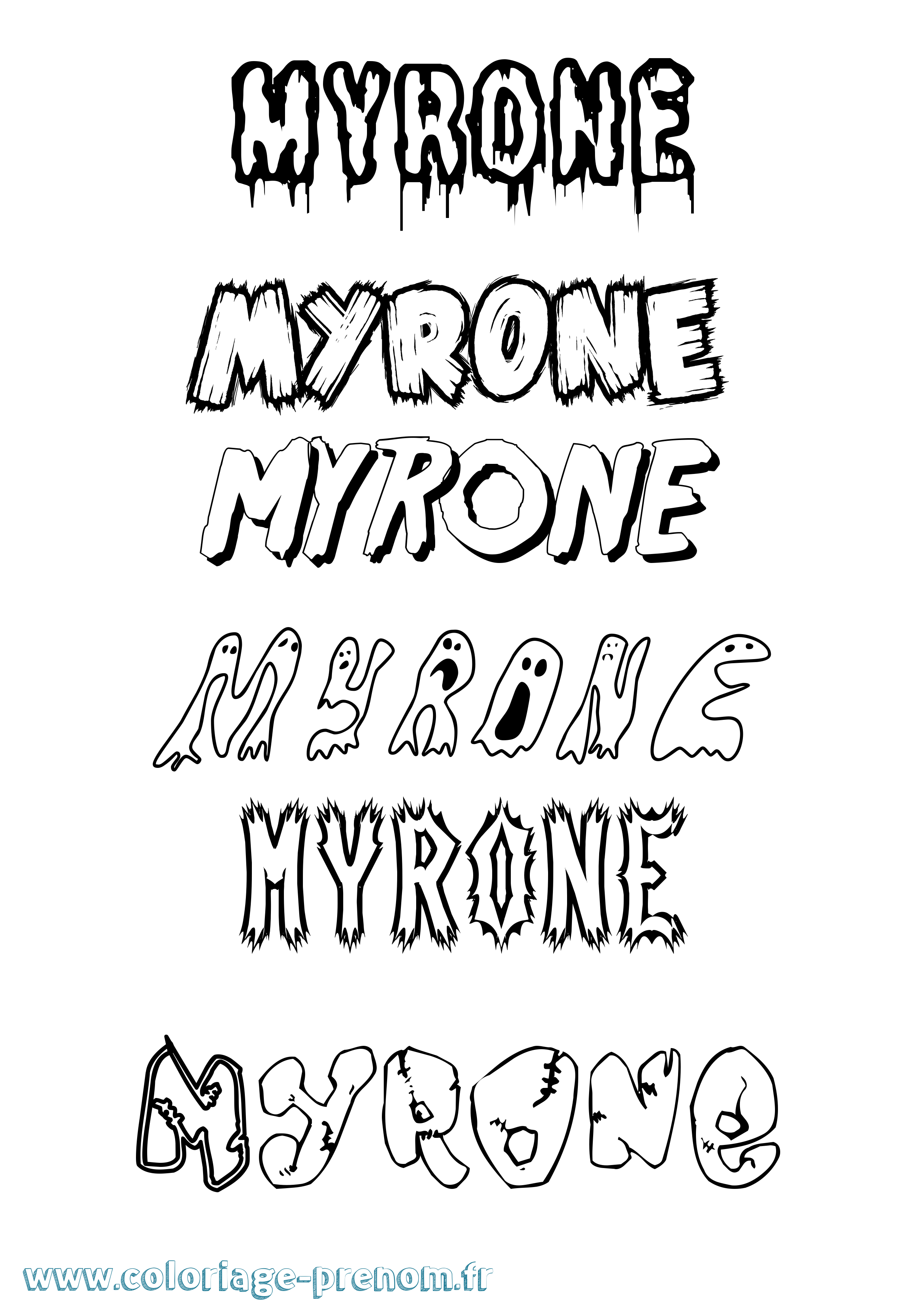 Coloriage Myrone Frisson Coloriage prénom Myrone Frisson