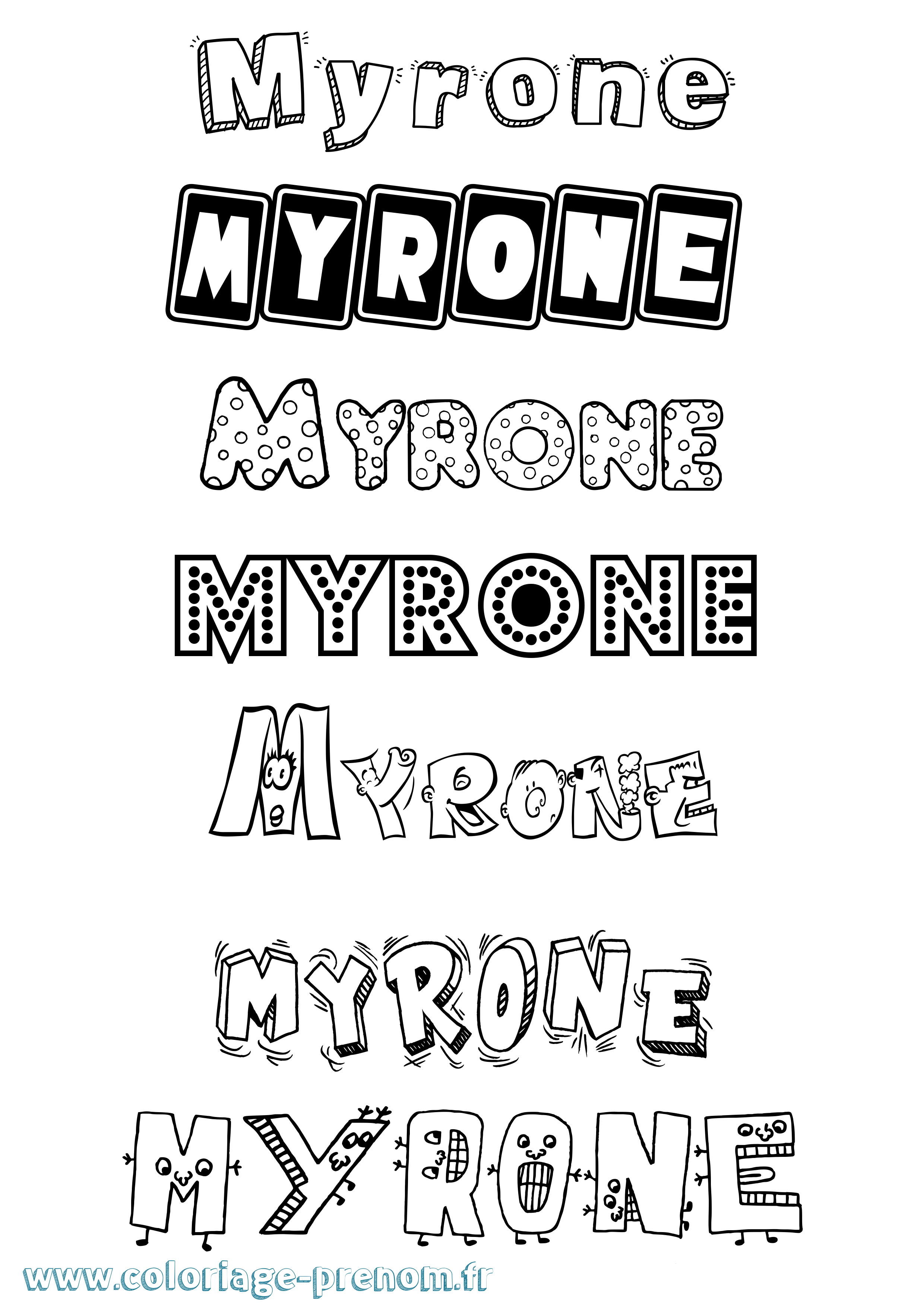 Coloriage Myrone Fun Coloriage prénom Myrone Fun