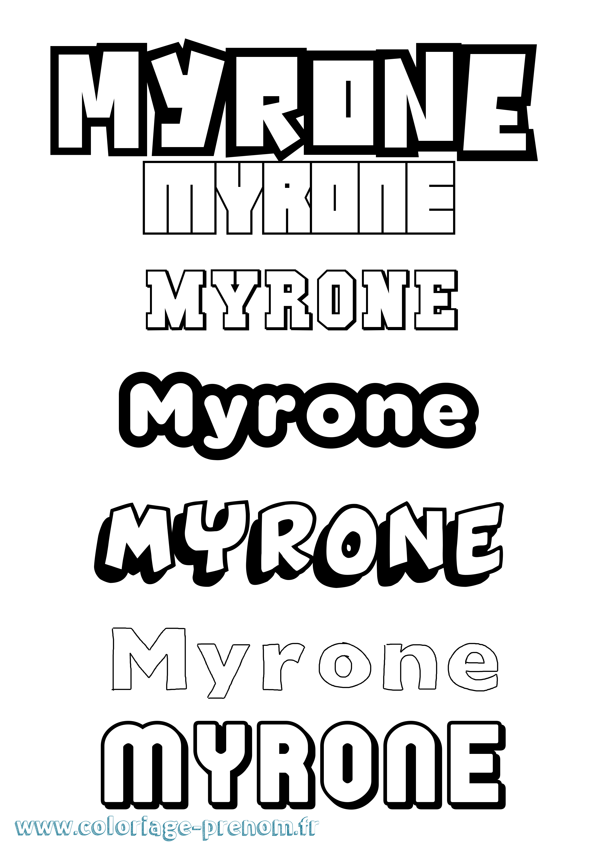 Coloriage Myrone Simple Coloriage prénom Myrone Simple