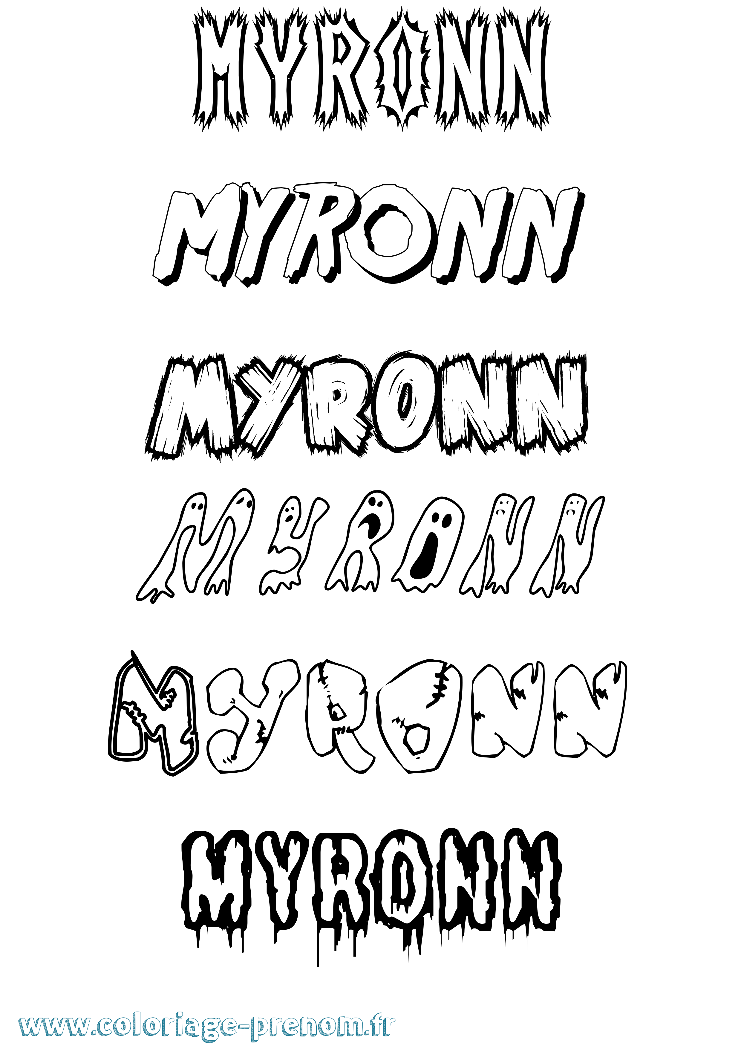 Coloriage Myronn Frisson Coloriage prénom Myronn Frisson