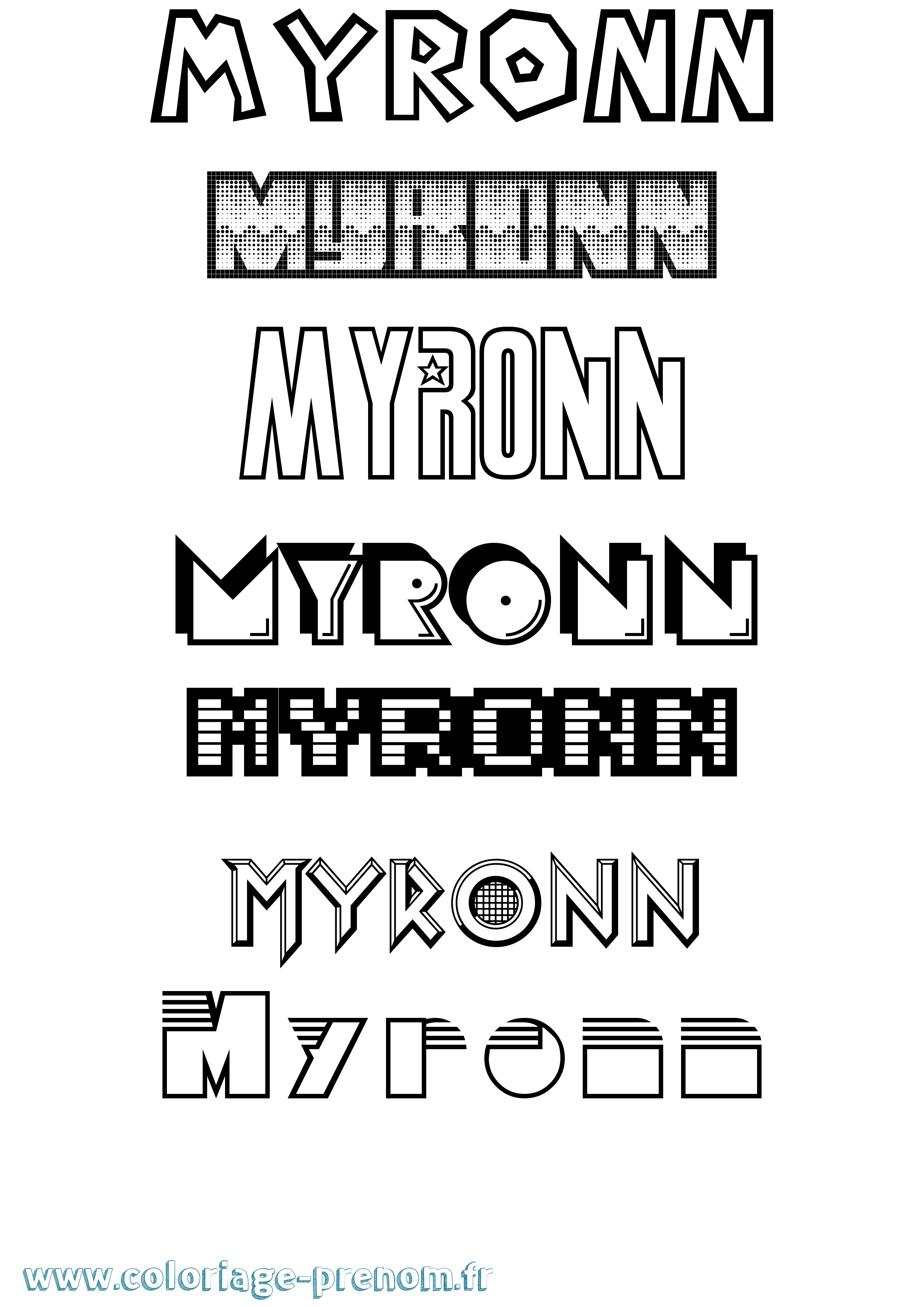 Coloriage Myronn Jeux Vidéos Coloriage prénom Myronn Jeux Vidéos