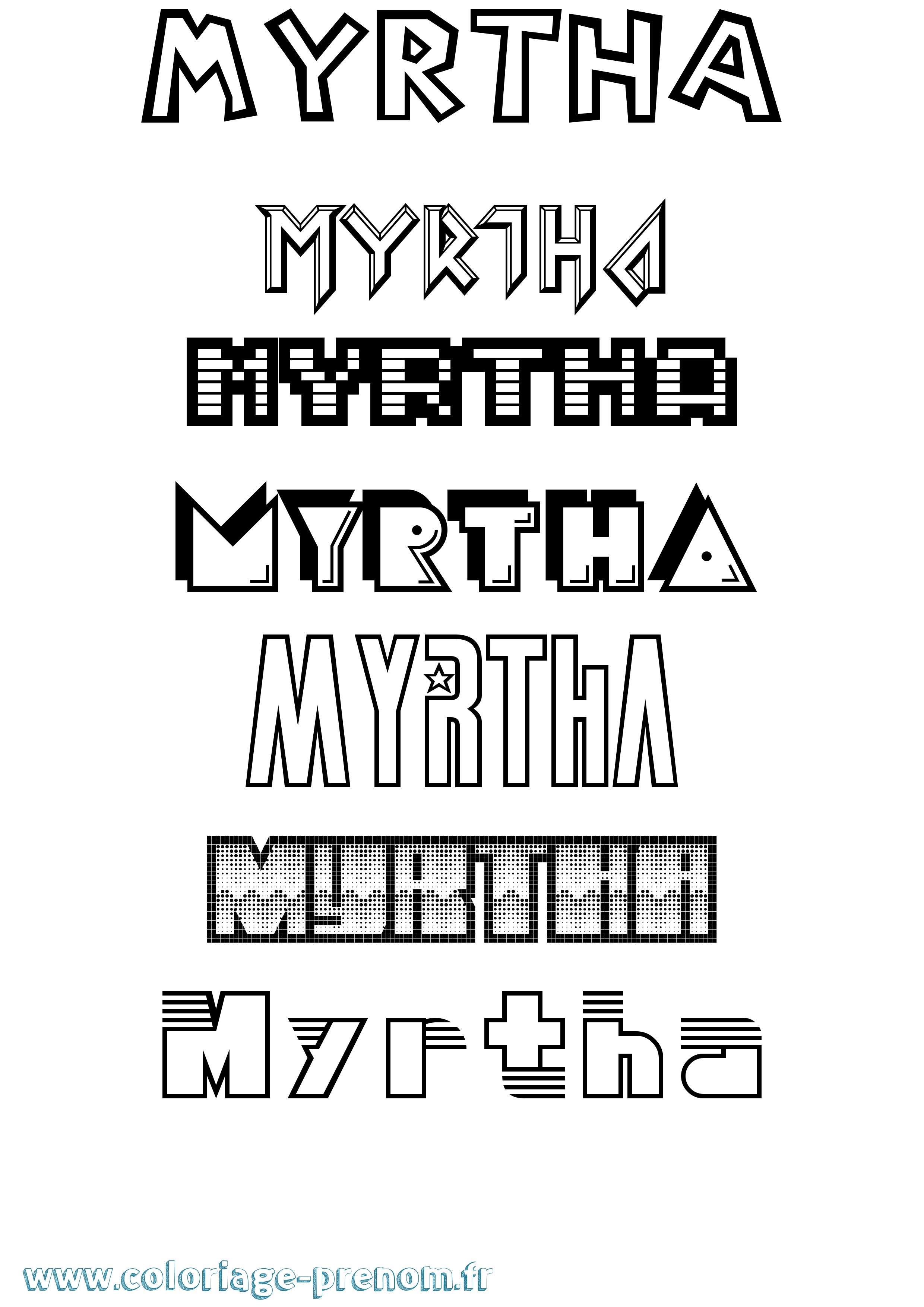 Coloriage Myrtha Jeux Vidéos Coloriage prénom Myrtha Jeux Vidéos