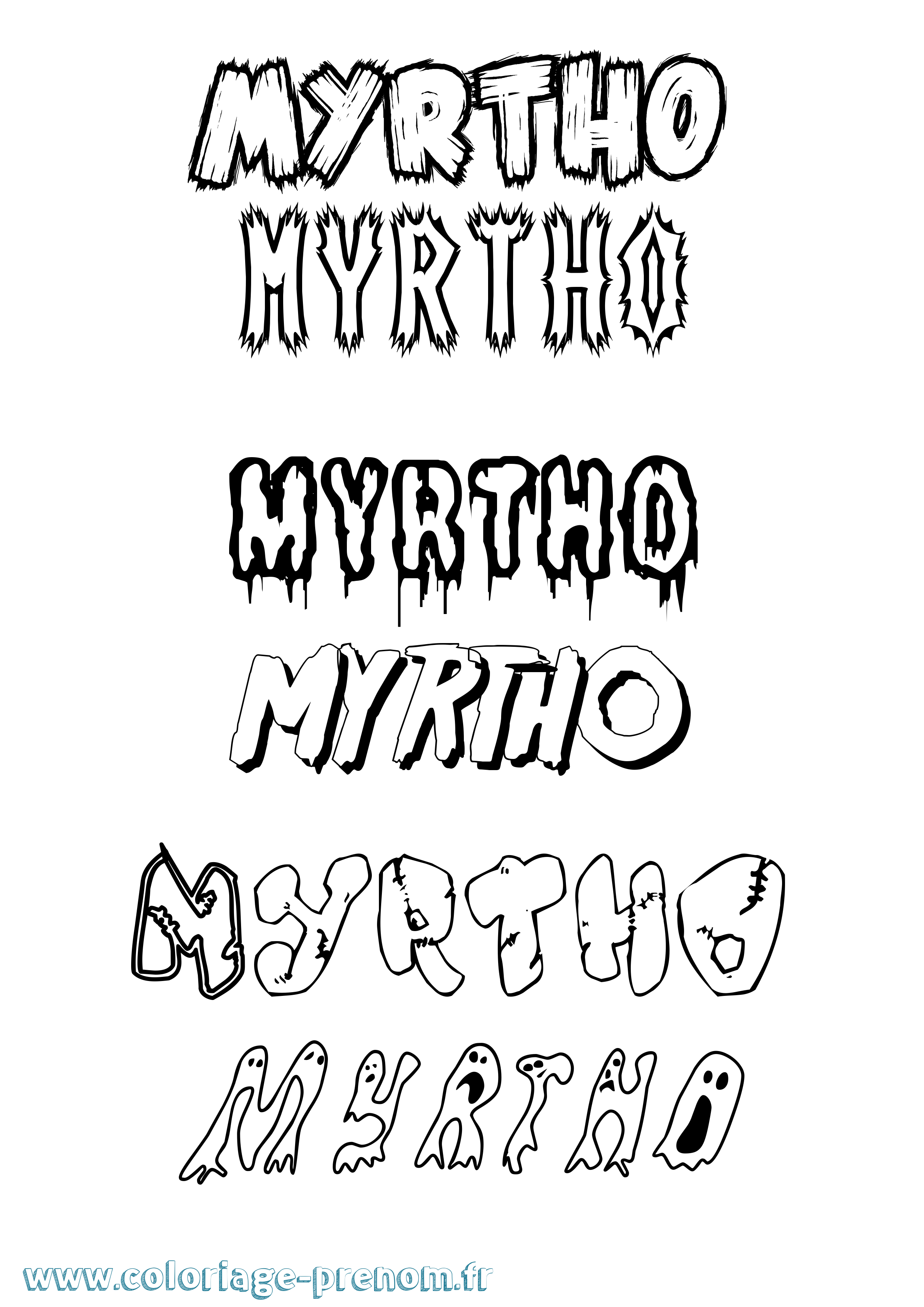 Coloriage Myrtho Frisson Coloriage prénom Myrtho Frisson
