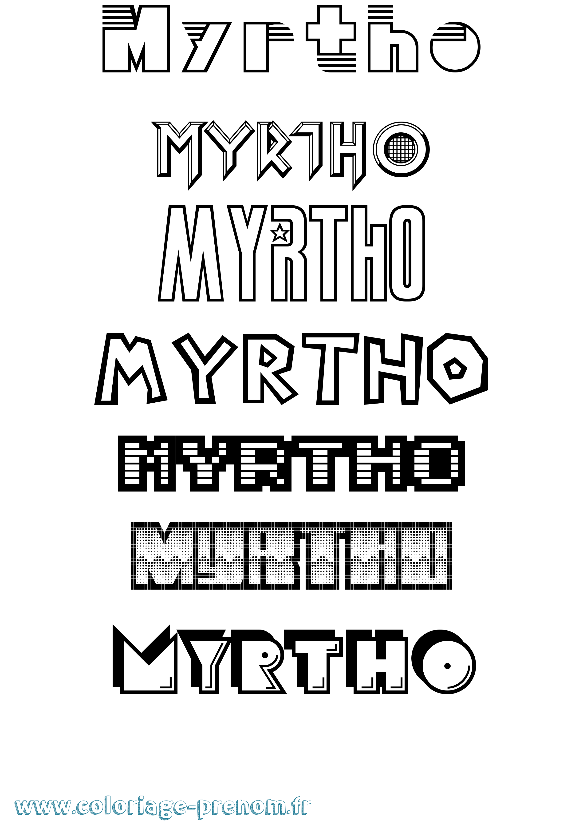 Coloriage Myrtho Jeux Vidéos Coloriage prénom Myrtho Jeux Vidéos