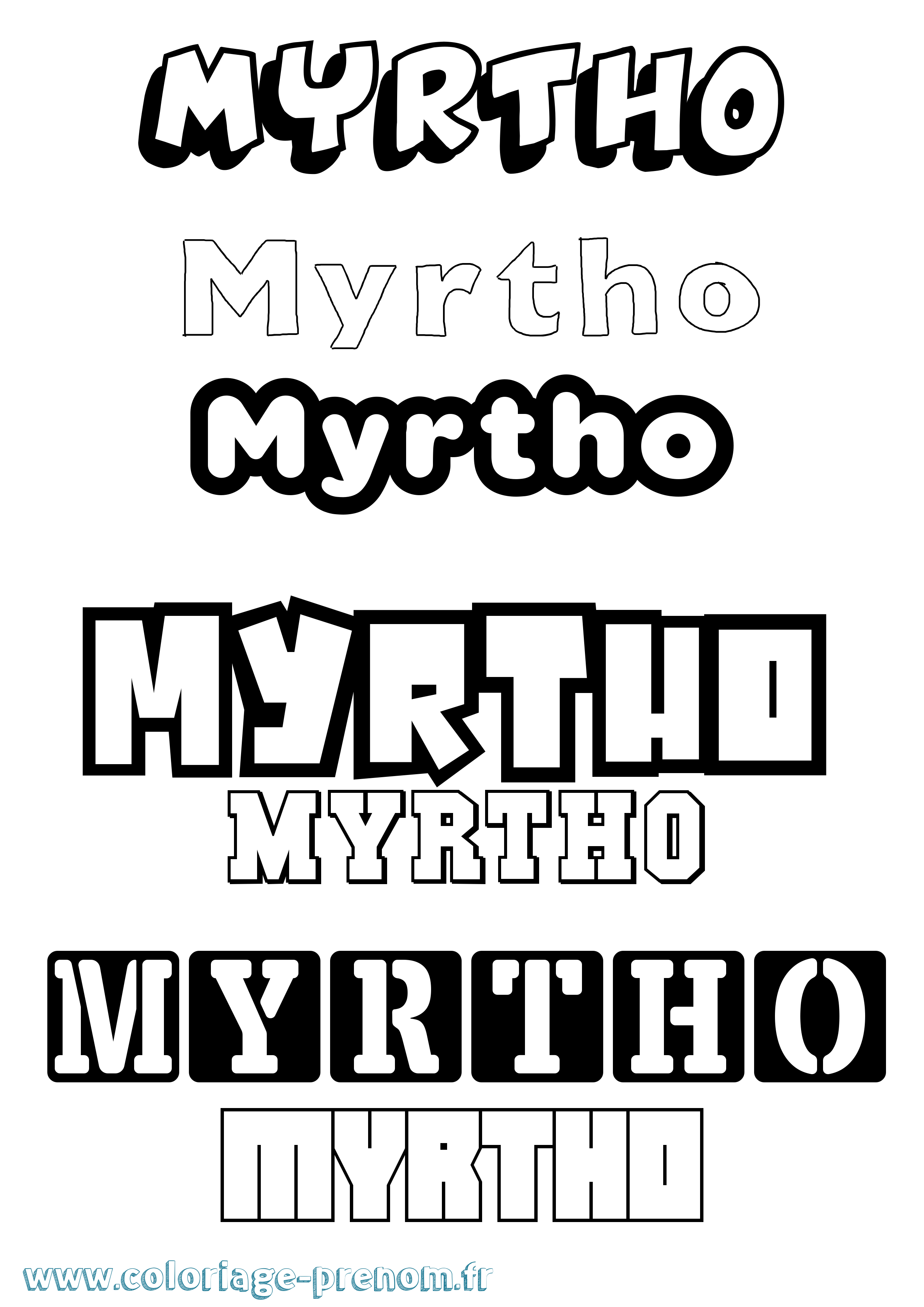 Coloriage Myrtho Simple Coloriage prénom Myrtho Simple