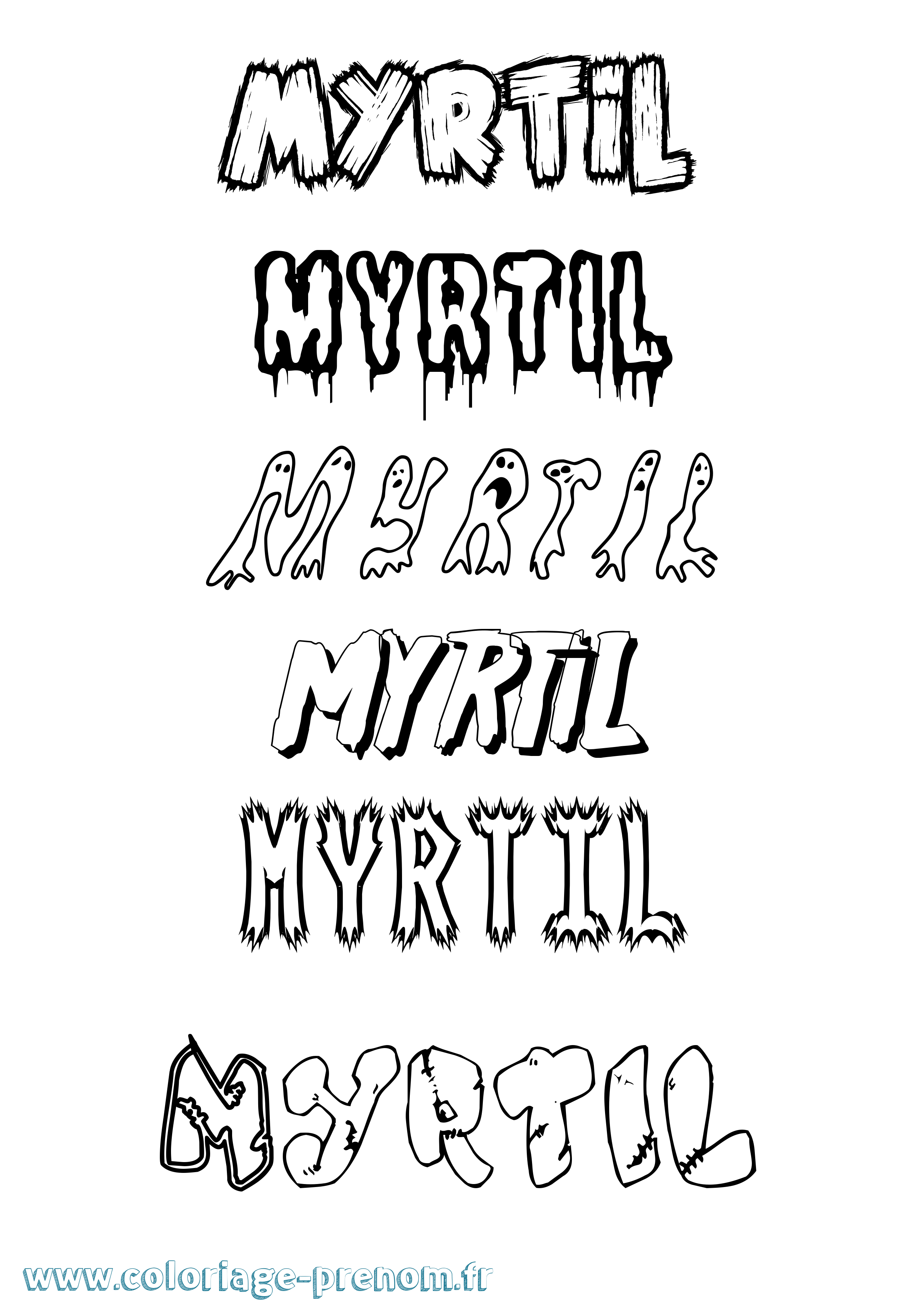 Coloriage Myrtil Frisson Coloriage prénom Myrtil Frisson