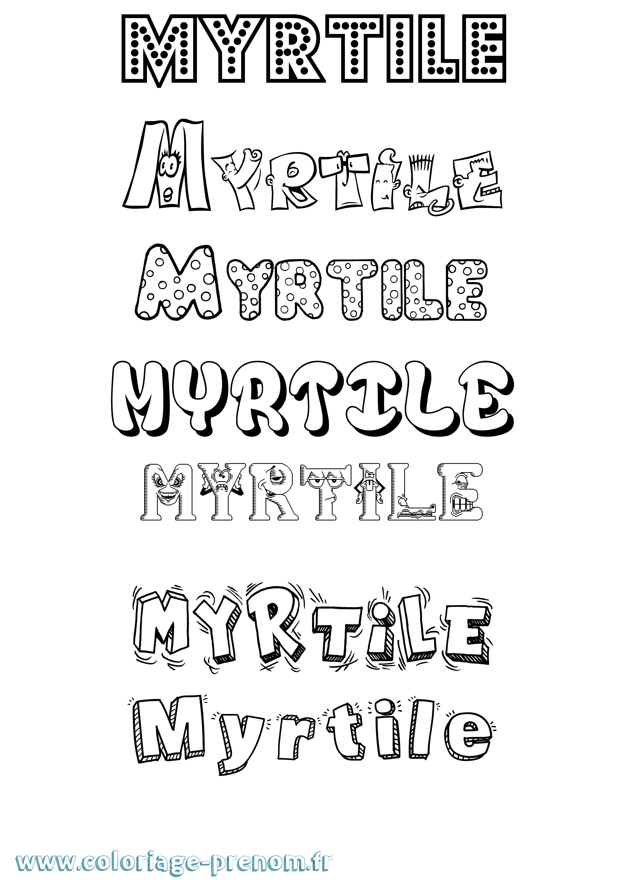 Coloriage Myrtile Fun Coloriage prénom Myrtile Fun