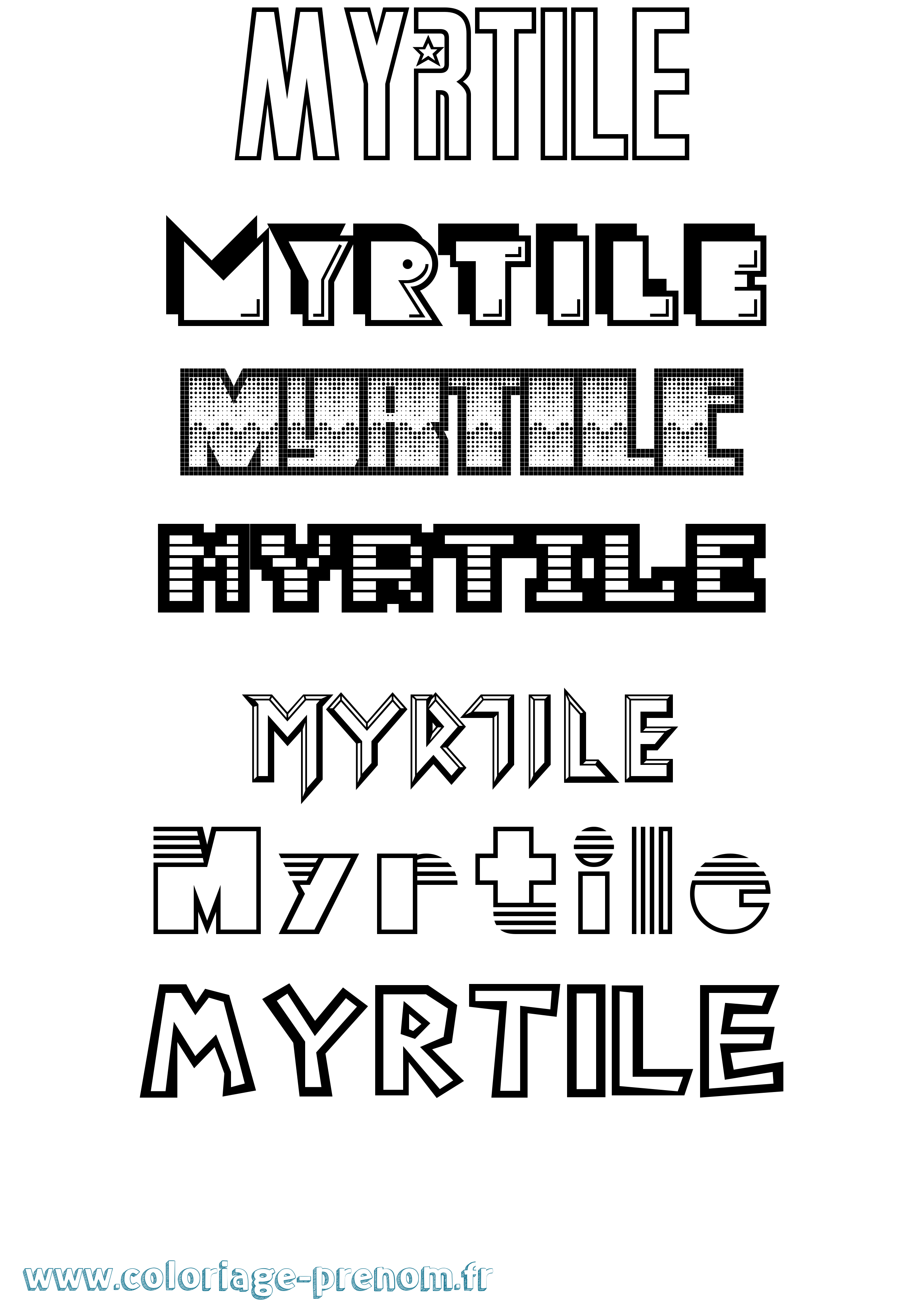 Coloriage Myrtile Jeux Vidéos Coloriage prénom Myrtile Jeux Vidéos