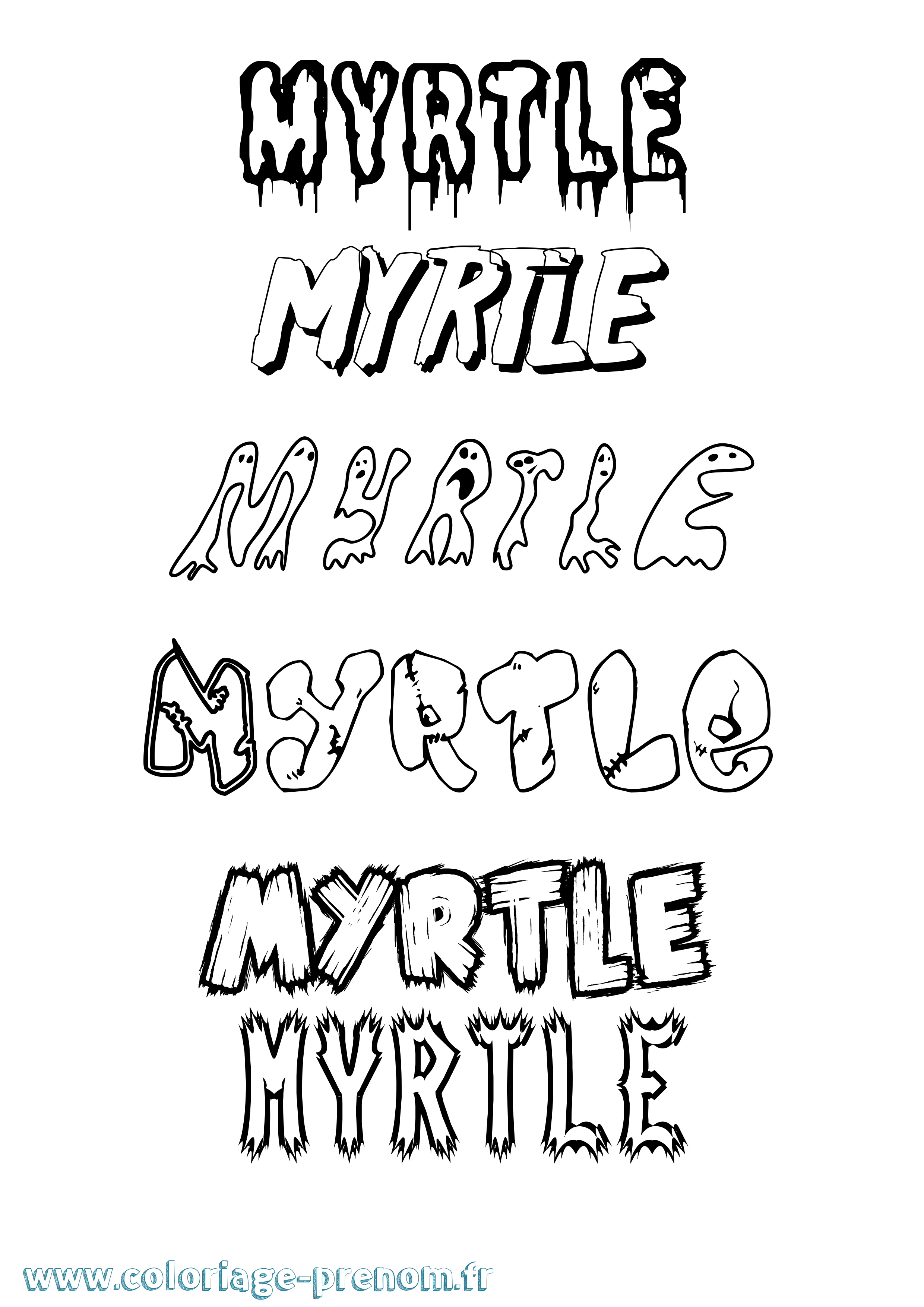 Coloriage Myrtle Frisson Coloriage prénom Myrtle Frisson