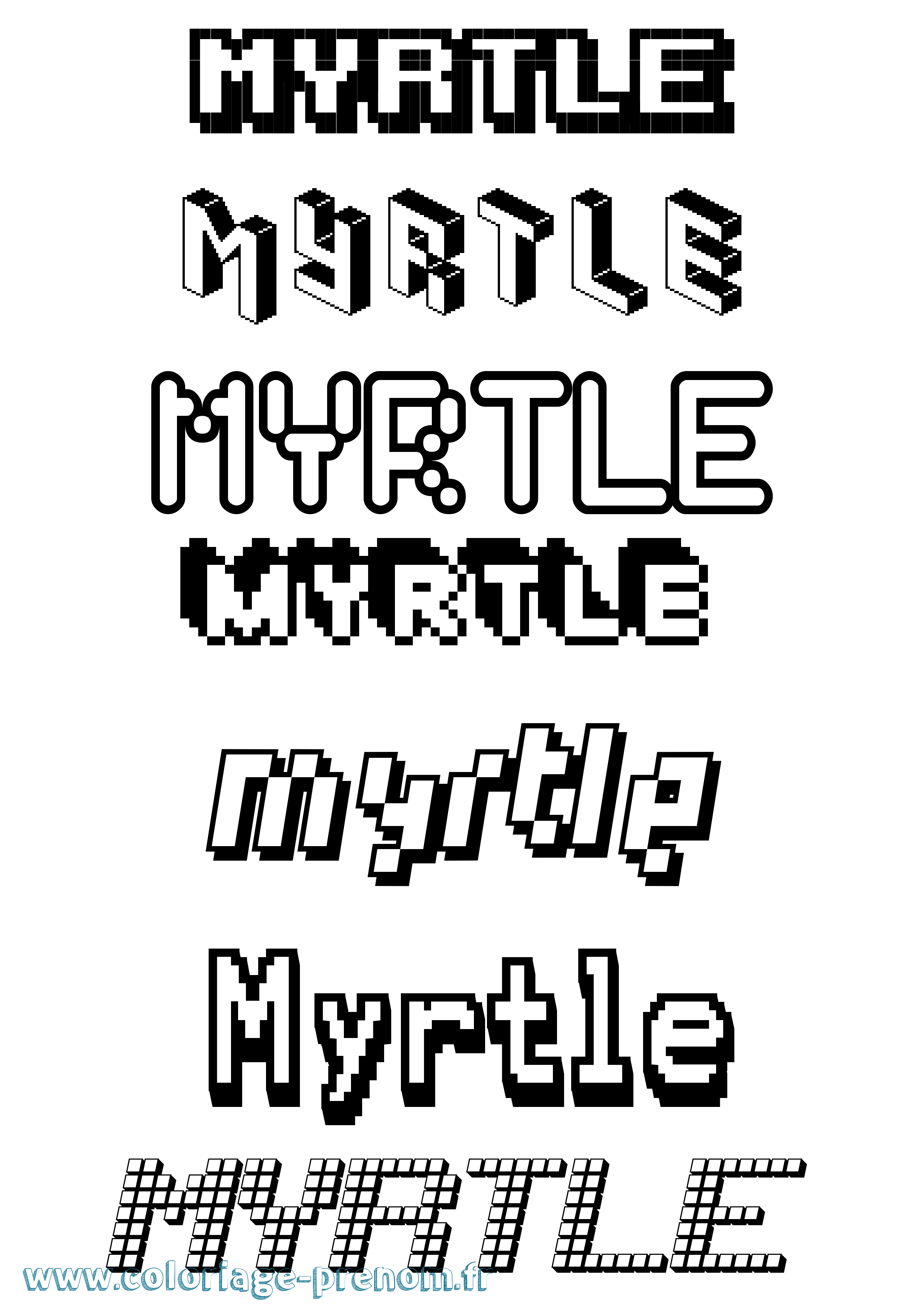 Coloriage Myrtle Pixel Coloriage prénom Myrtle Pixel