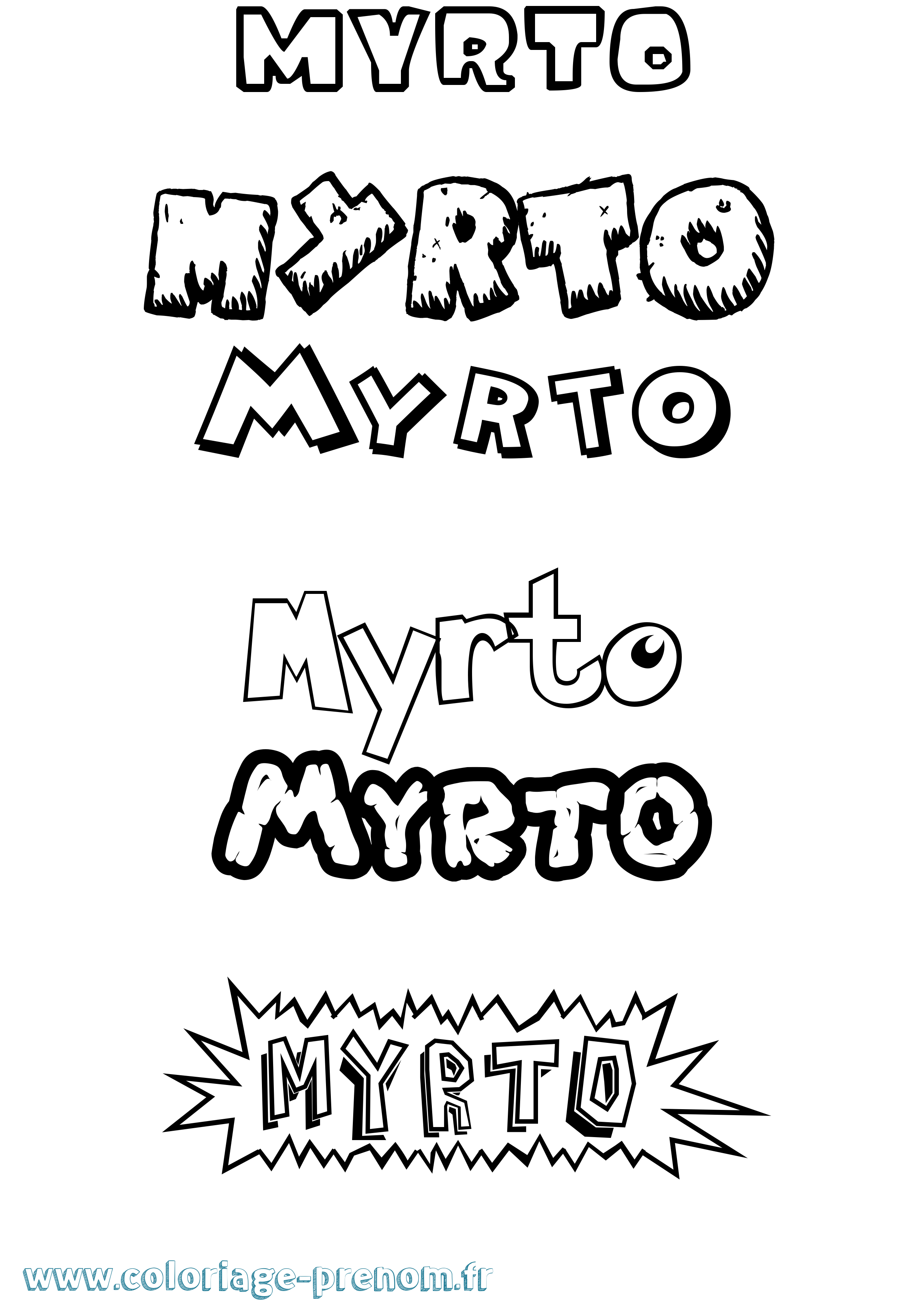 Coloriage Myrto Dessin Animé Coloriage prénom Myrto Dessin Animé