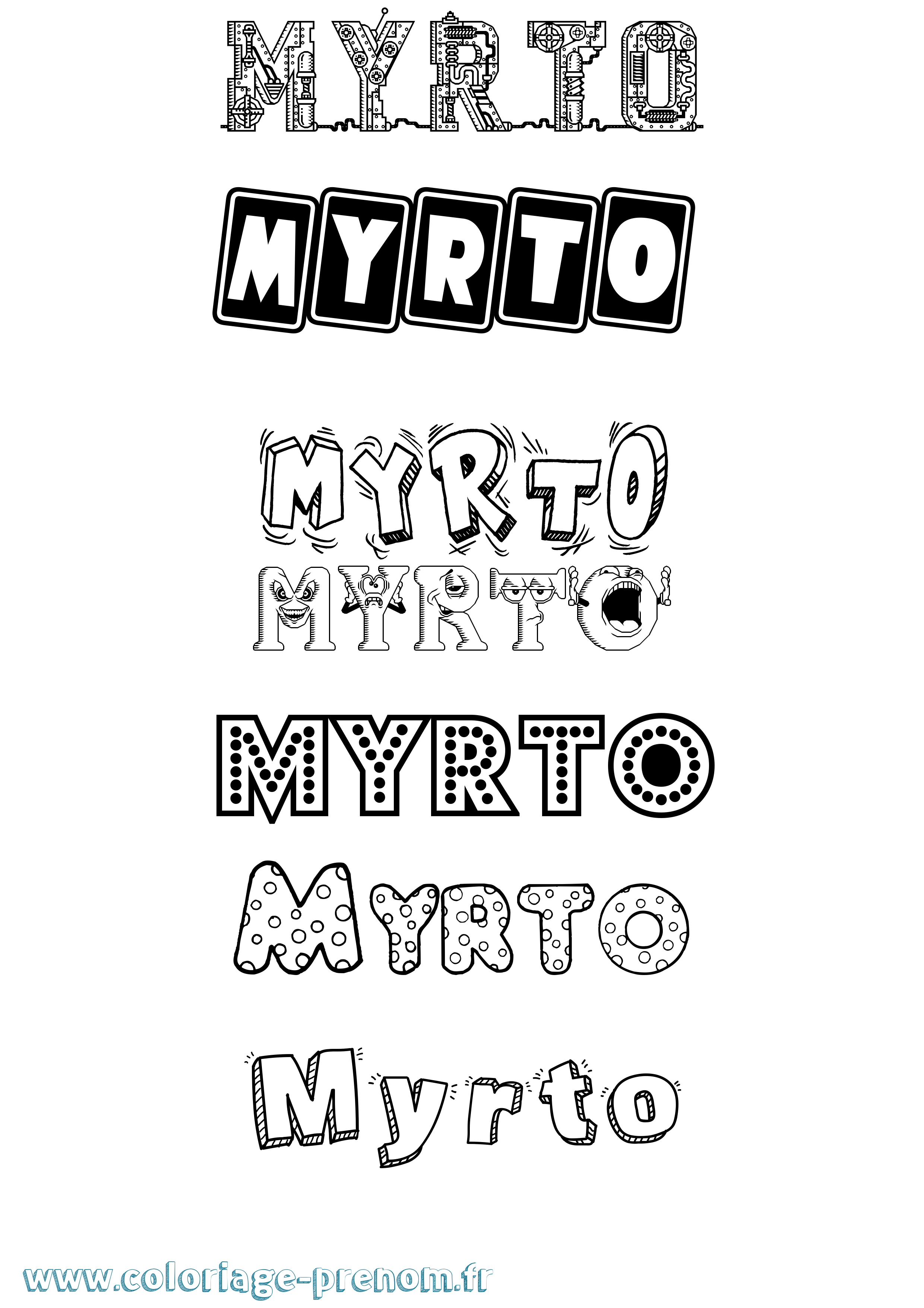 Coloriage Myrto Fun Coloriage prénom Myrto Fun