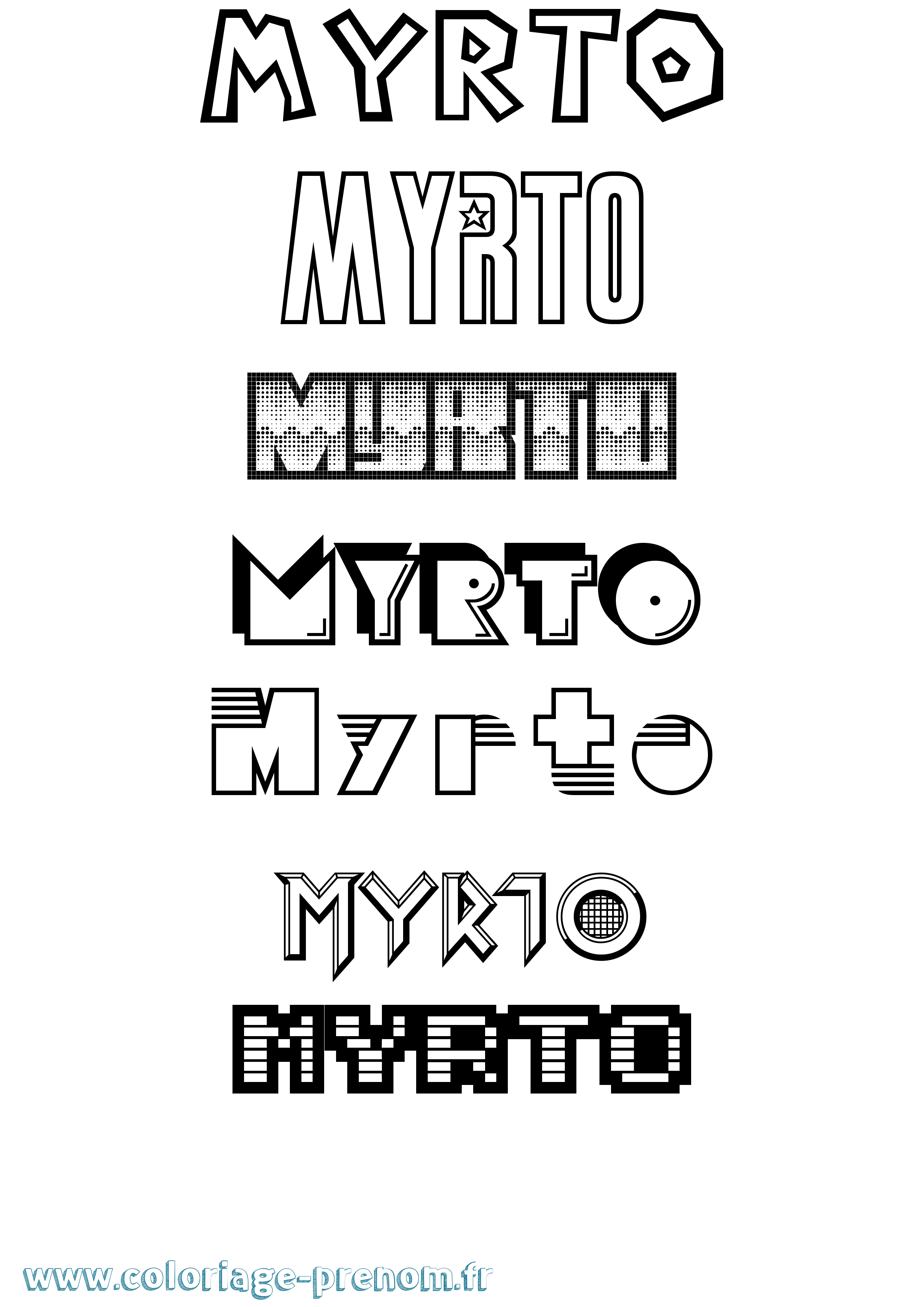 Coloriage Myrto Jeux Vidéos Coloriage prénom Myrto Jeux Vidéos